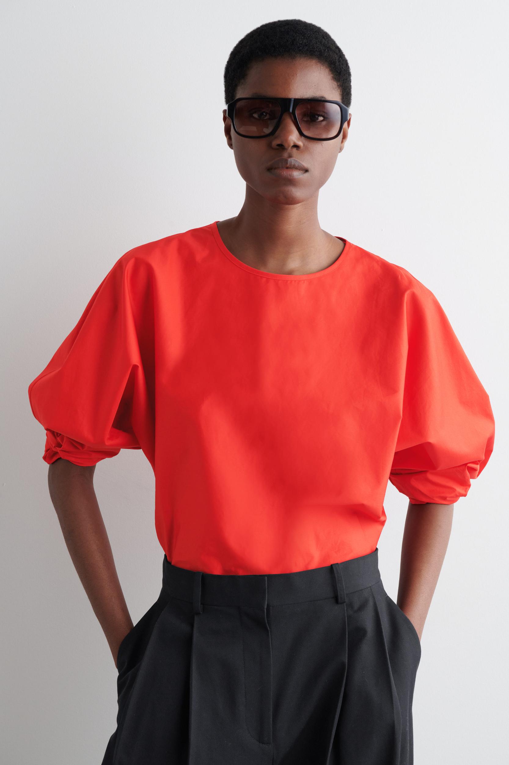 DRAWSTRING PEPLUM BLOUSE Product Image