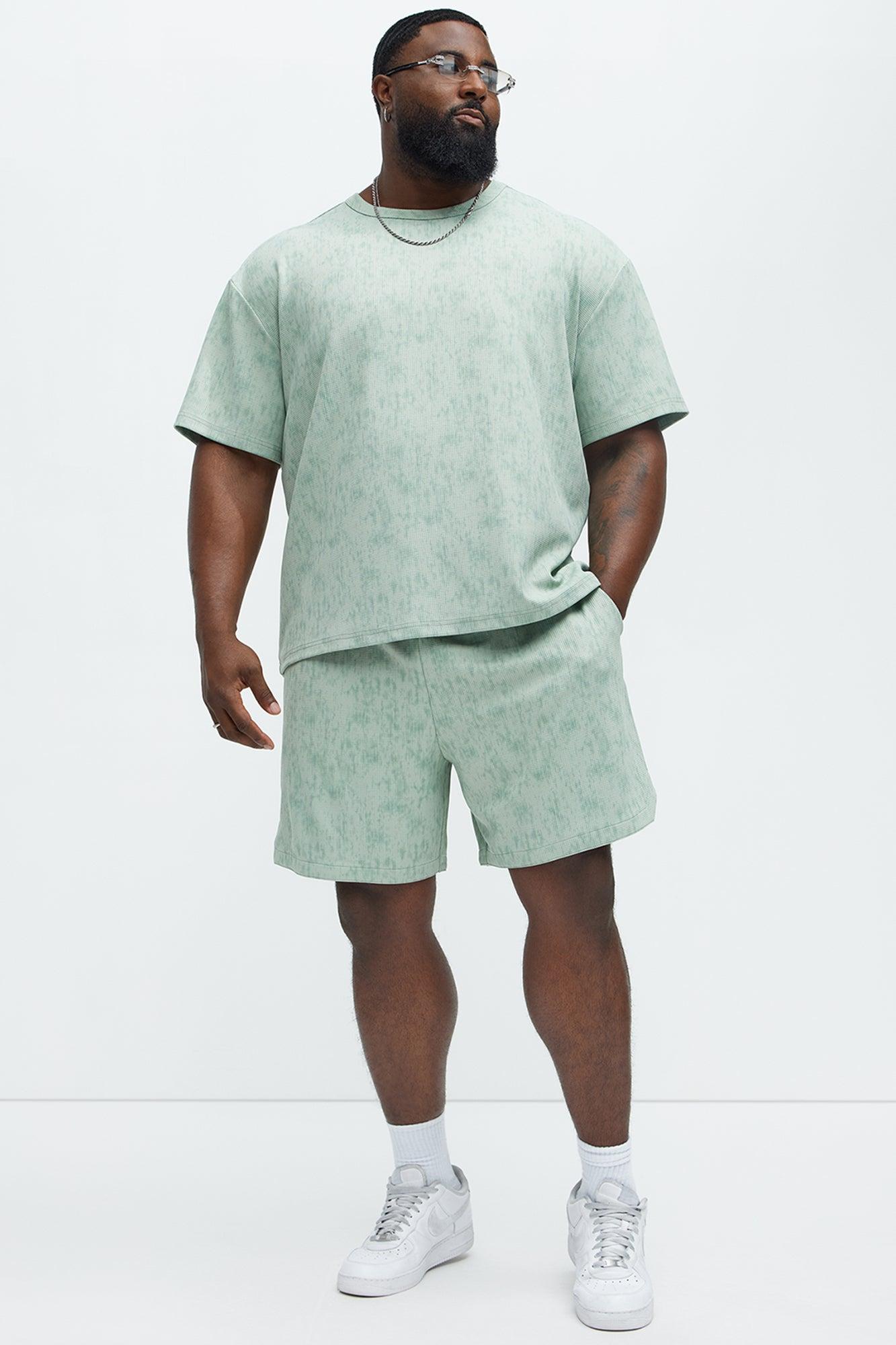 Kerwin Waffle Texture Shorts - Sage Product Image