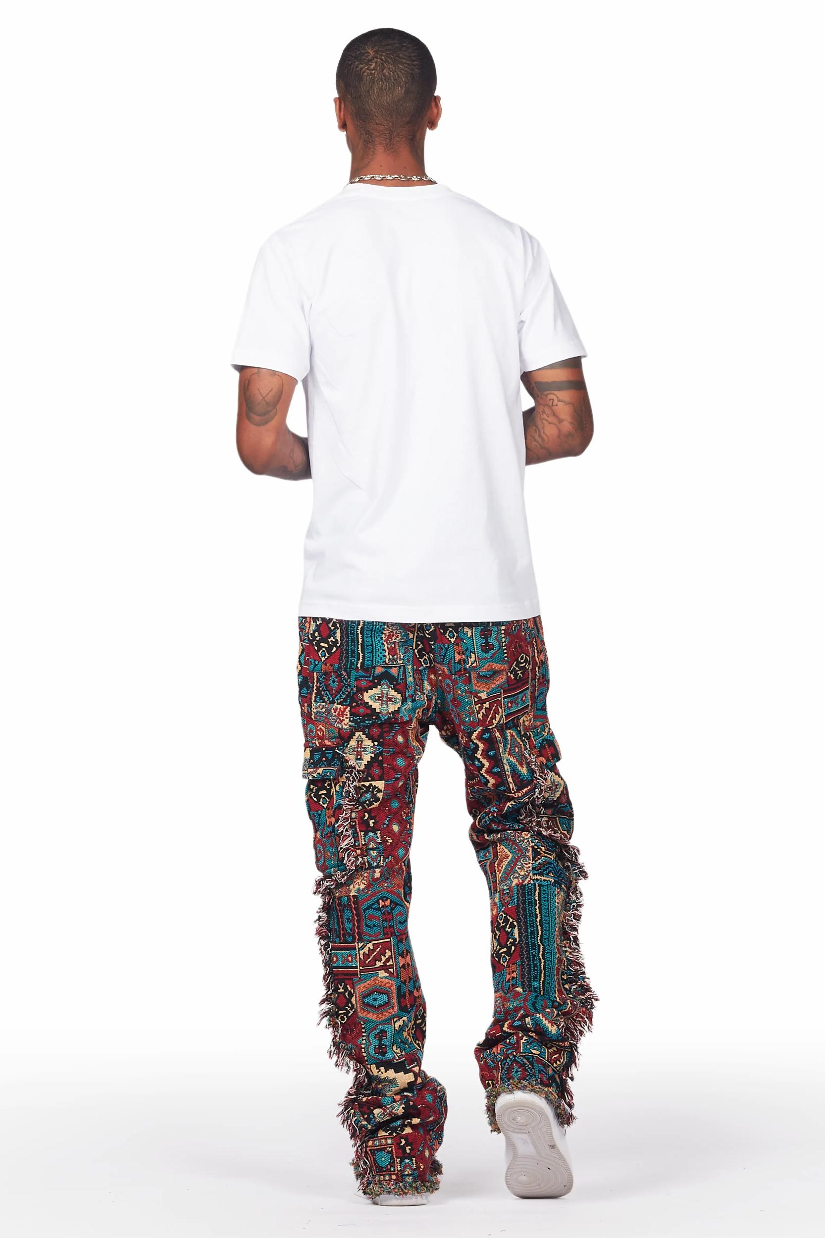 Ayami Red Slim Tapestry Flare Jean Male Product Image