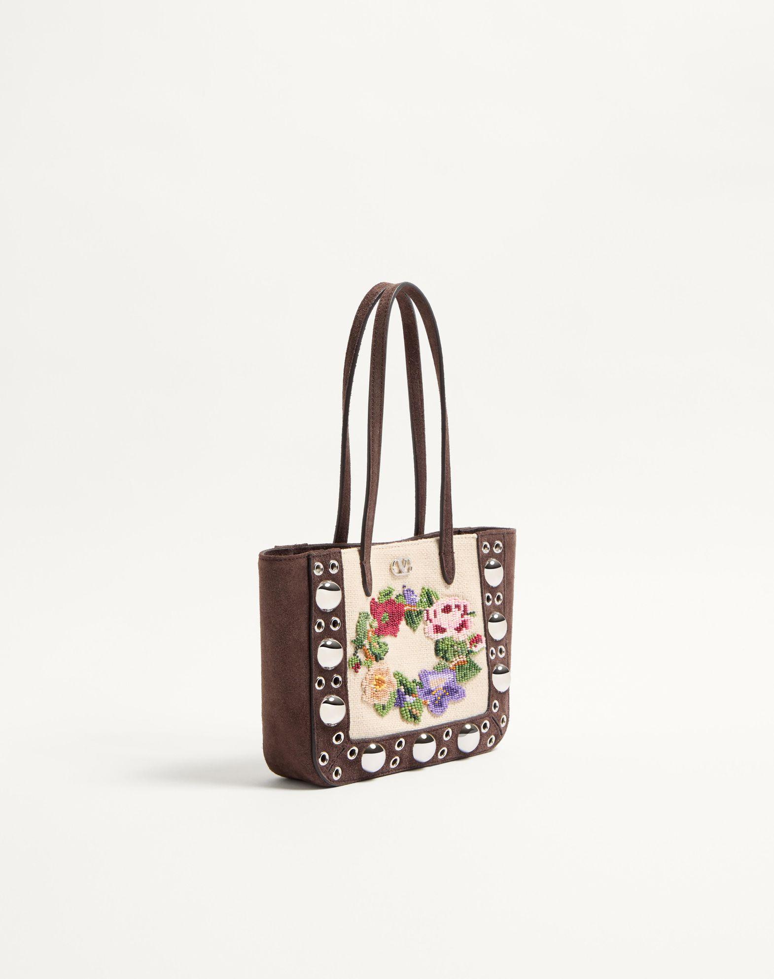 Valentino Garavani Nellcôte Mini Embroidered Shopping Bag Product Image