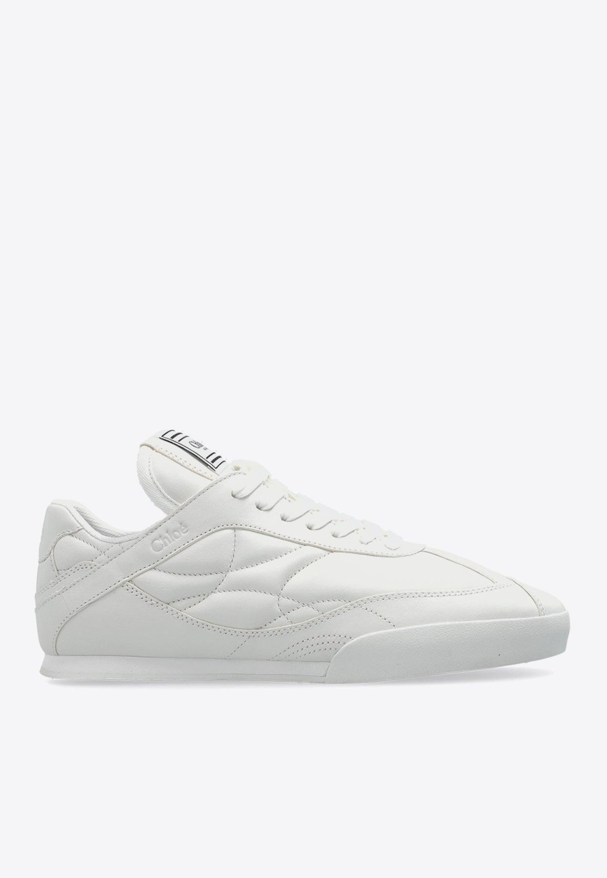 CHLOÉ Womens Chloe Kick Brand-patch Leather Low-top Trainers In White Product Image