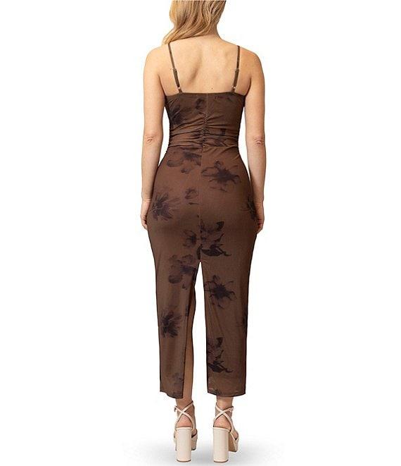 Stevie By Steve Madden Printed Mesh Ruched Maxi Dress Product Image