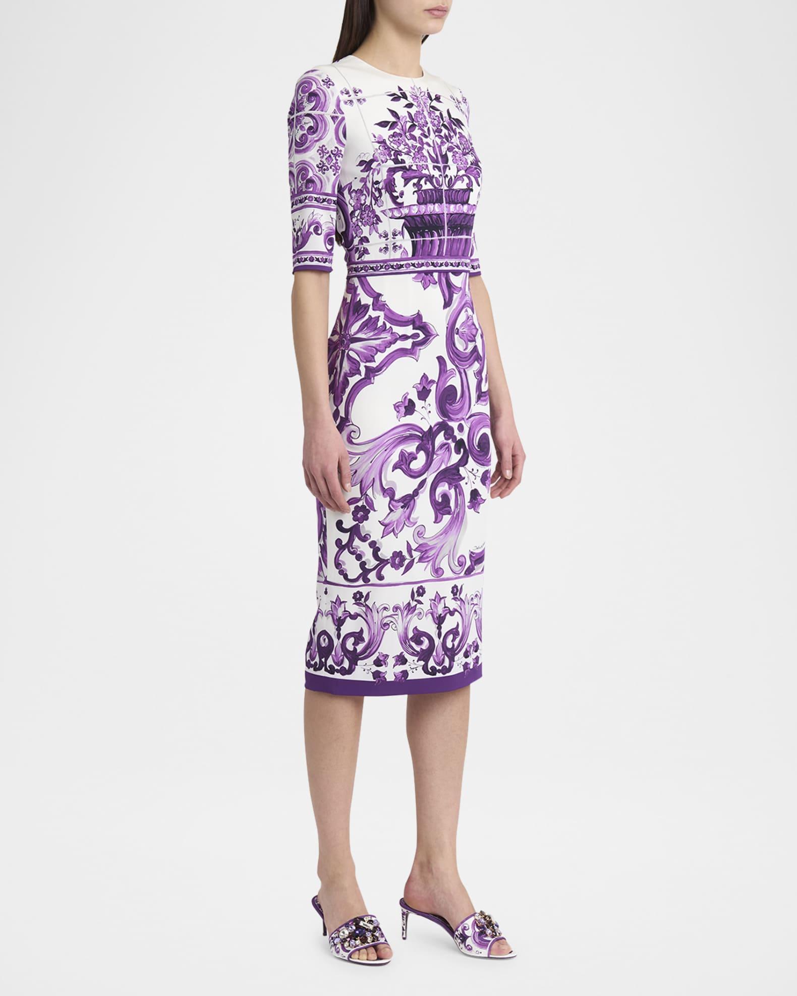 Maiolica Jeweled Printed Slide Sandals Product Image