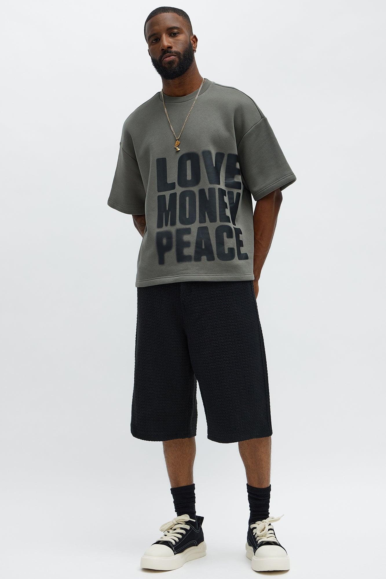 Tyson Oversized Spray Paint Short Sleeve Tee - Dark Grey Male Product Image