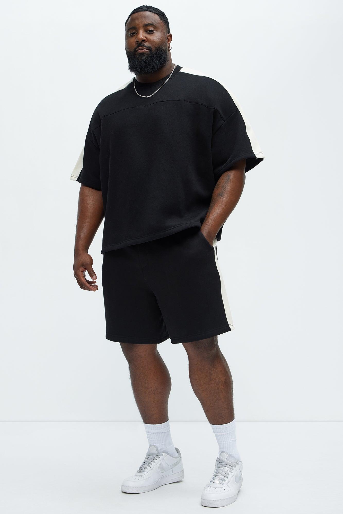 Tyson Oversized Heavyweight Striped Tee - Black Product Image
