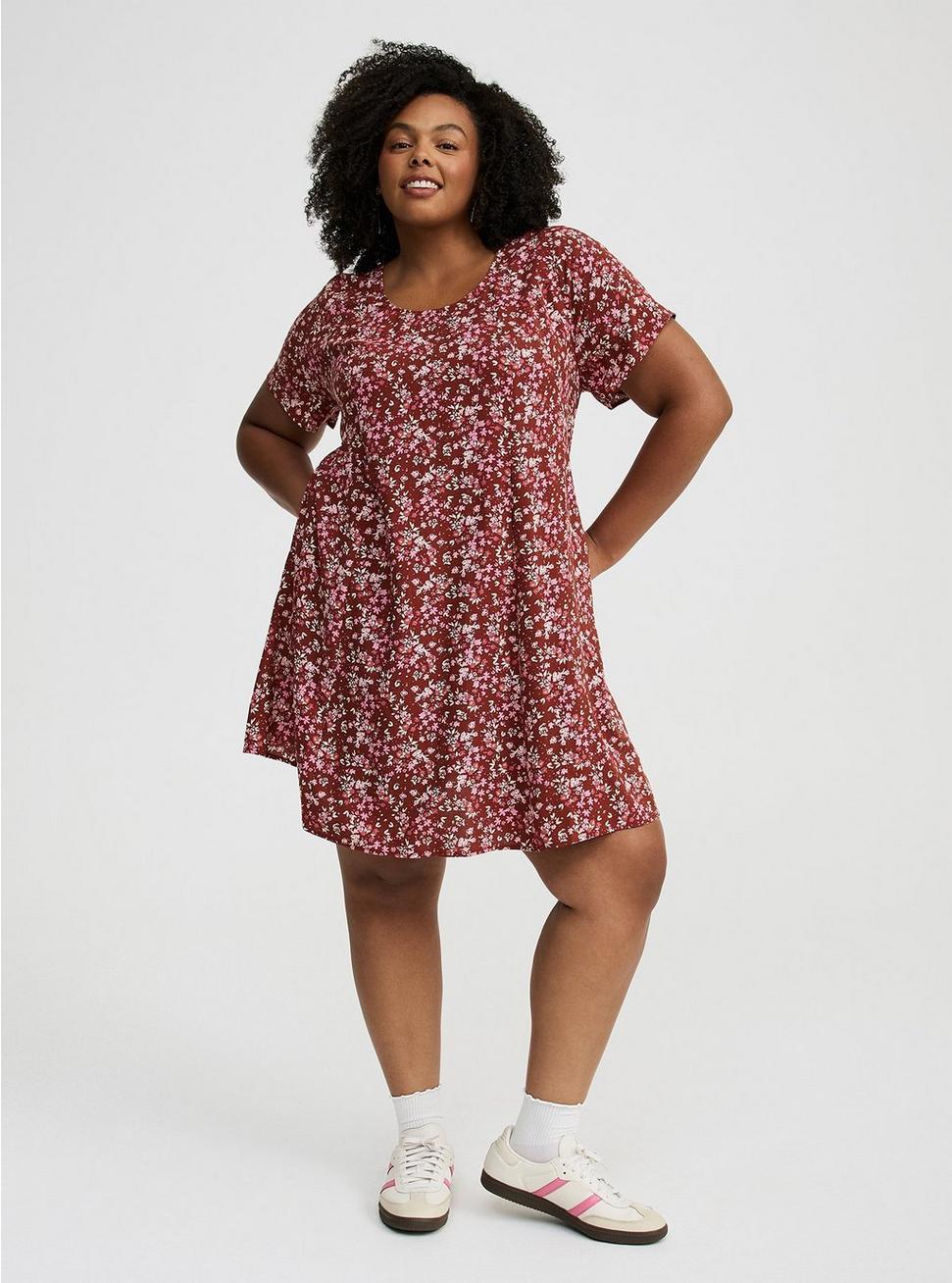 Mini Cap-Sleeve Trapeze Dress Product Image