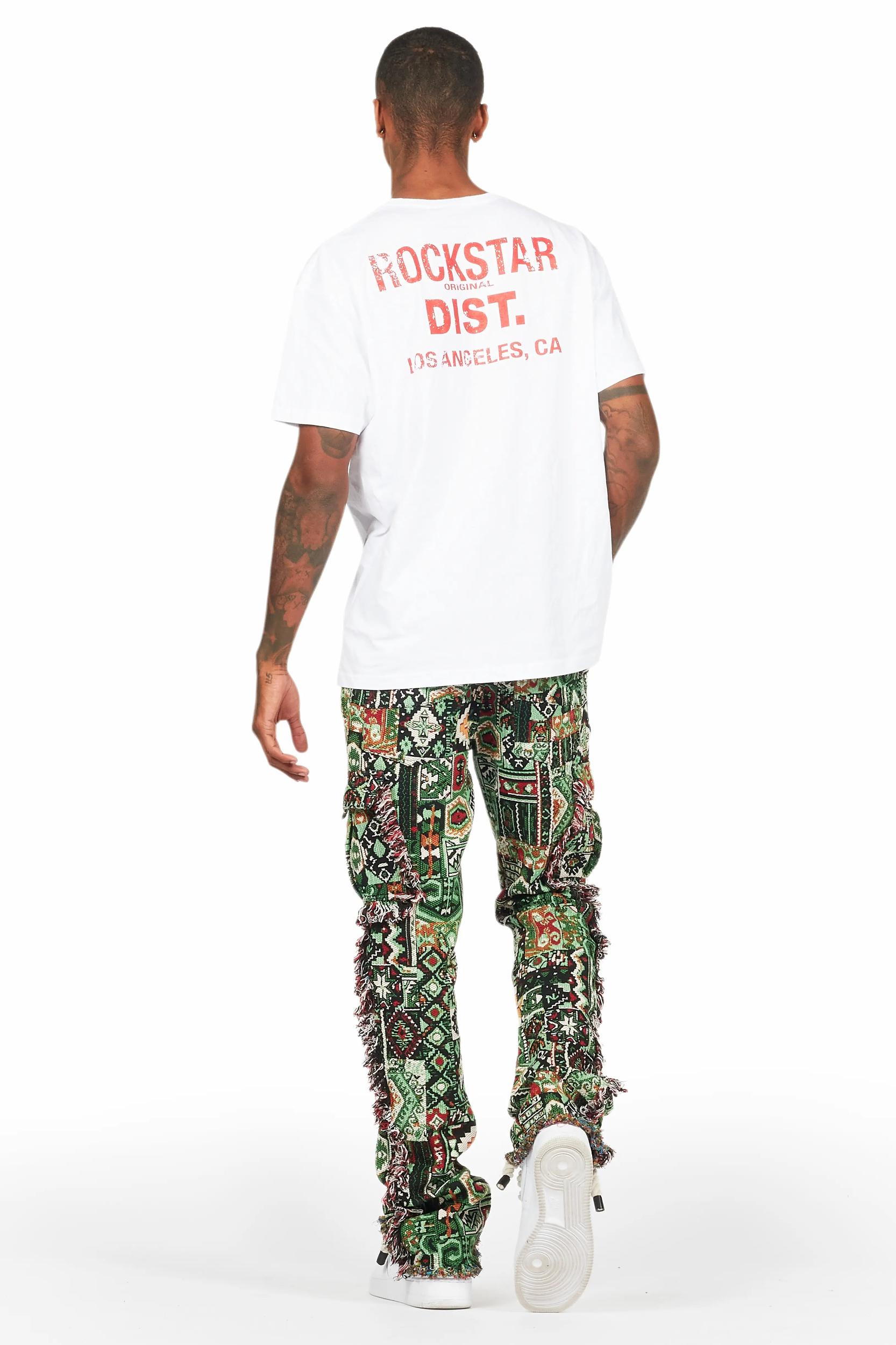 Ayami Green Slim Tapestry Flare Jean Male Product Image