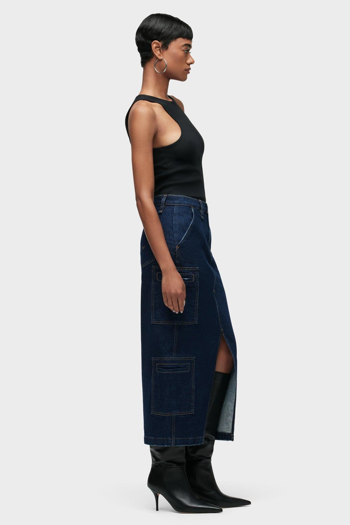 Plus Size Solid Button Up Gathered Wide Leg Pants Women Indigo Elegant Wide Leg Mid Rise Everyday Pants BloomChic 18-20/2X Product Image