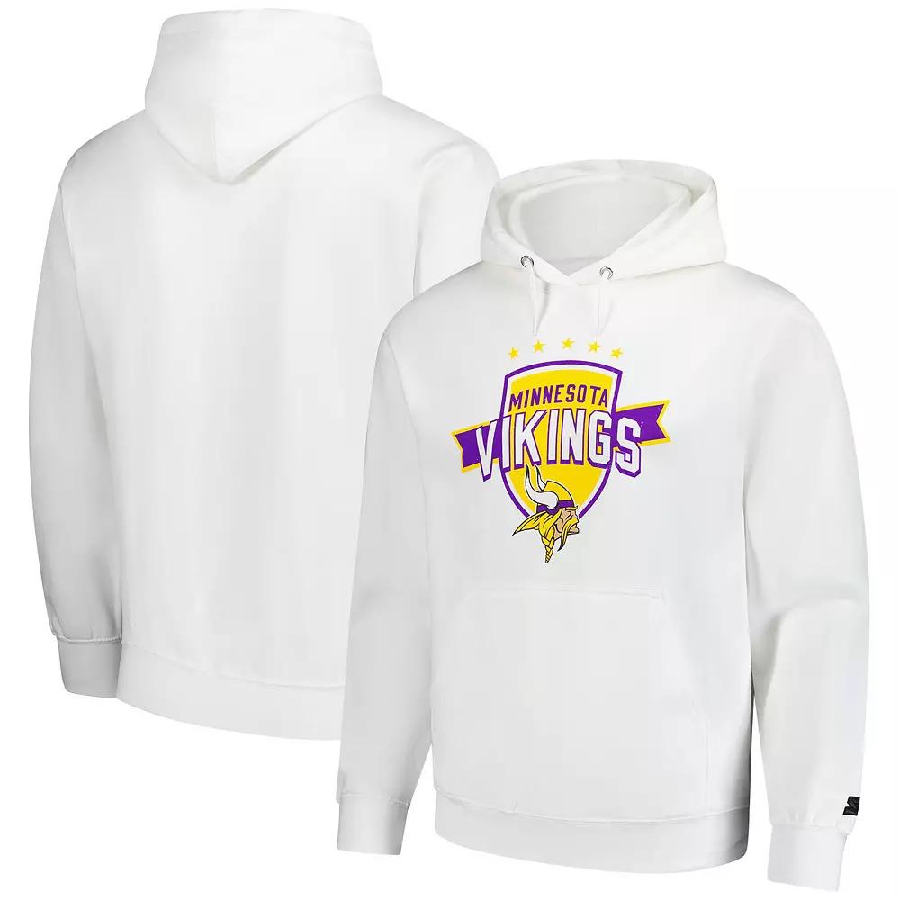 Men's Starter White Minnesota Vikings Vintage Pullover Hoodie, Size: Medium Product Image