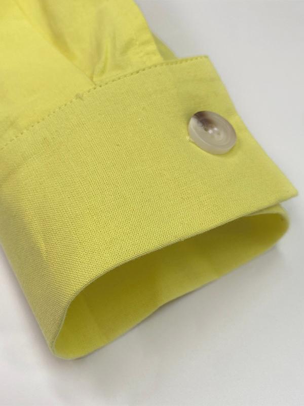 High Waisted Long Sleeves Buttoned Pockets Solid Color V-Neck Jumpsuits Product Image