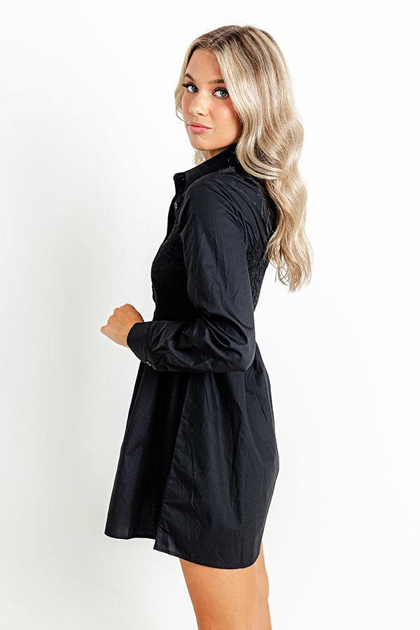 Posh Mindset Smocked Mini Dress In Black Product Image