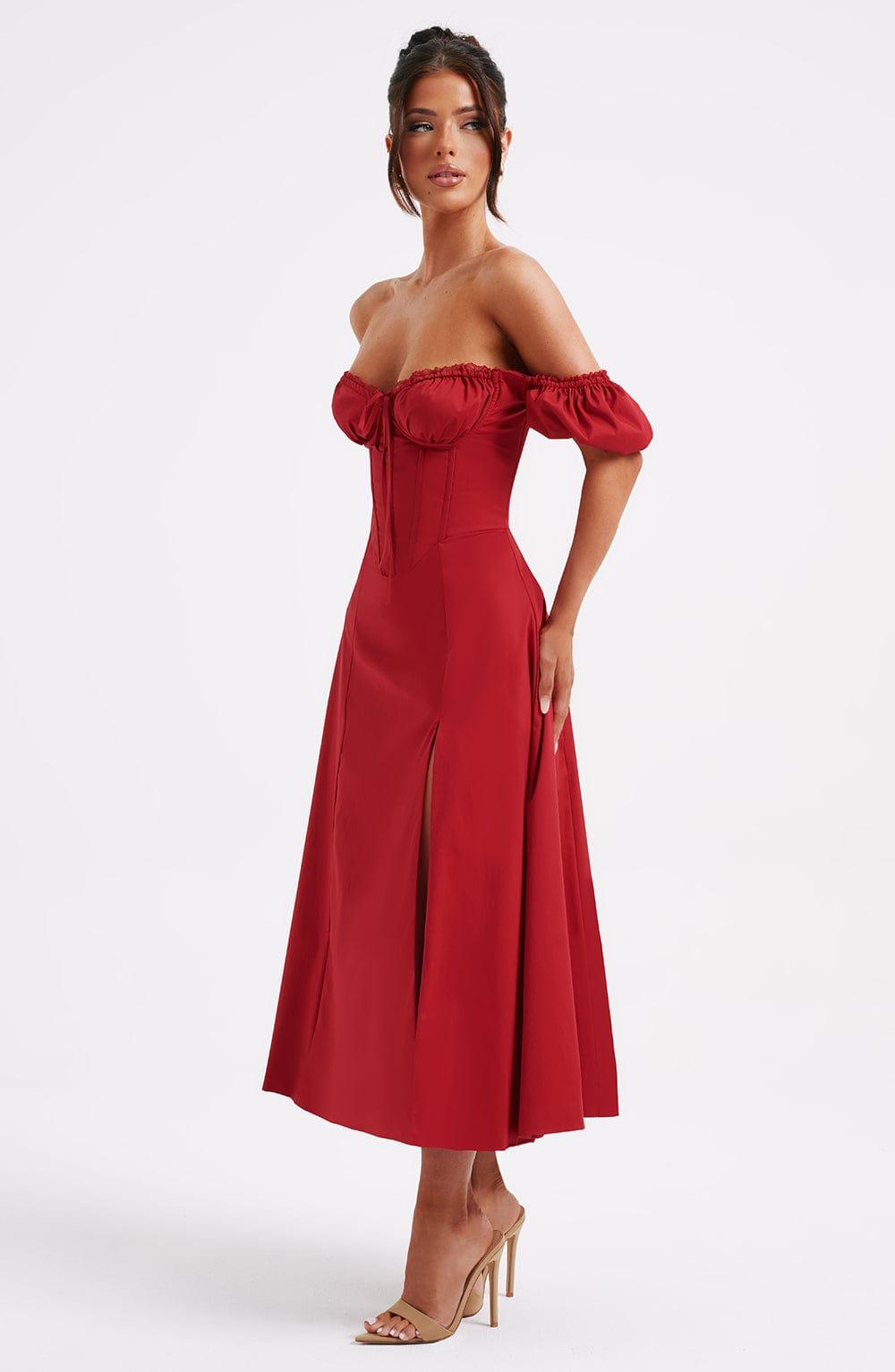 Courtney Midi Dress - Red Product Image
