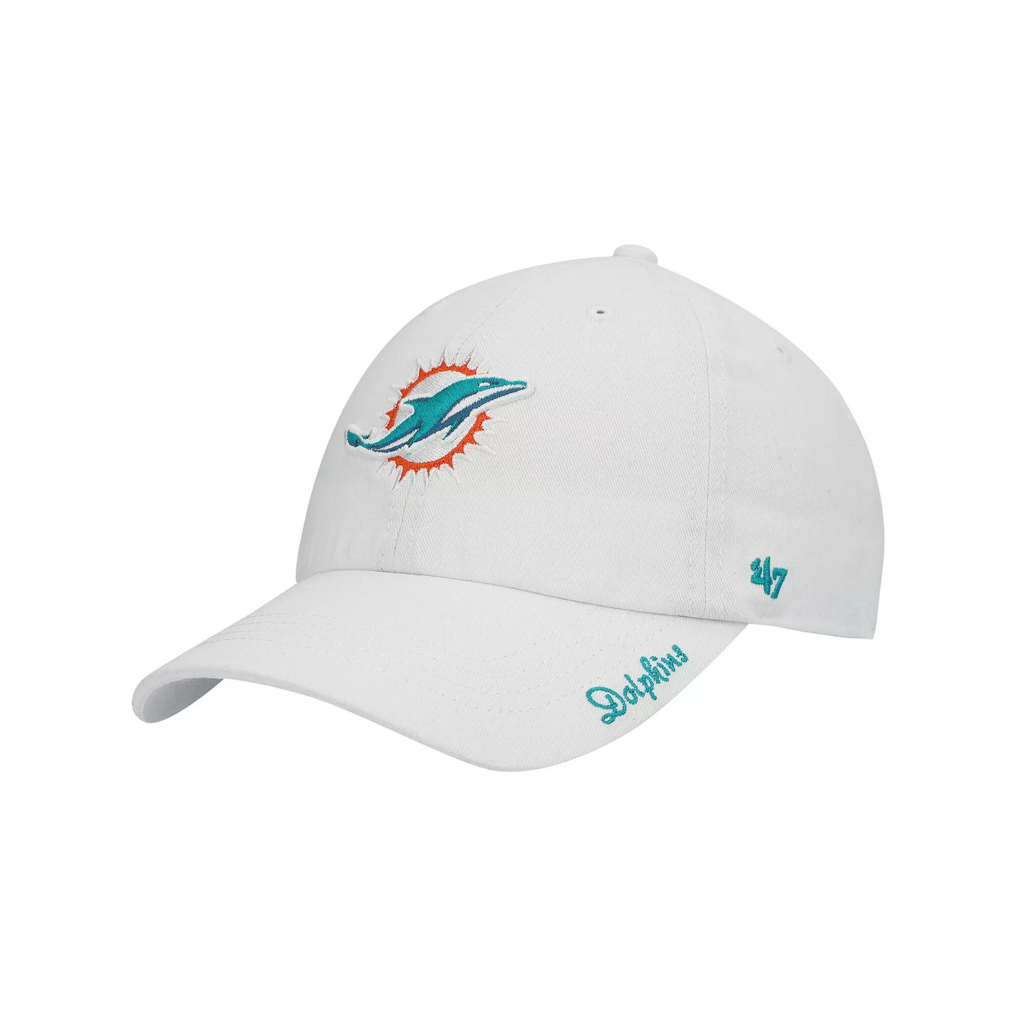 Women's '47 White Miami Dolphins Miata Clean Up Logo Adjustable Hat Product Image