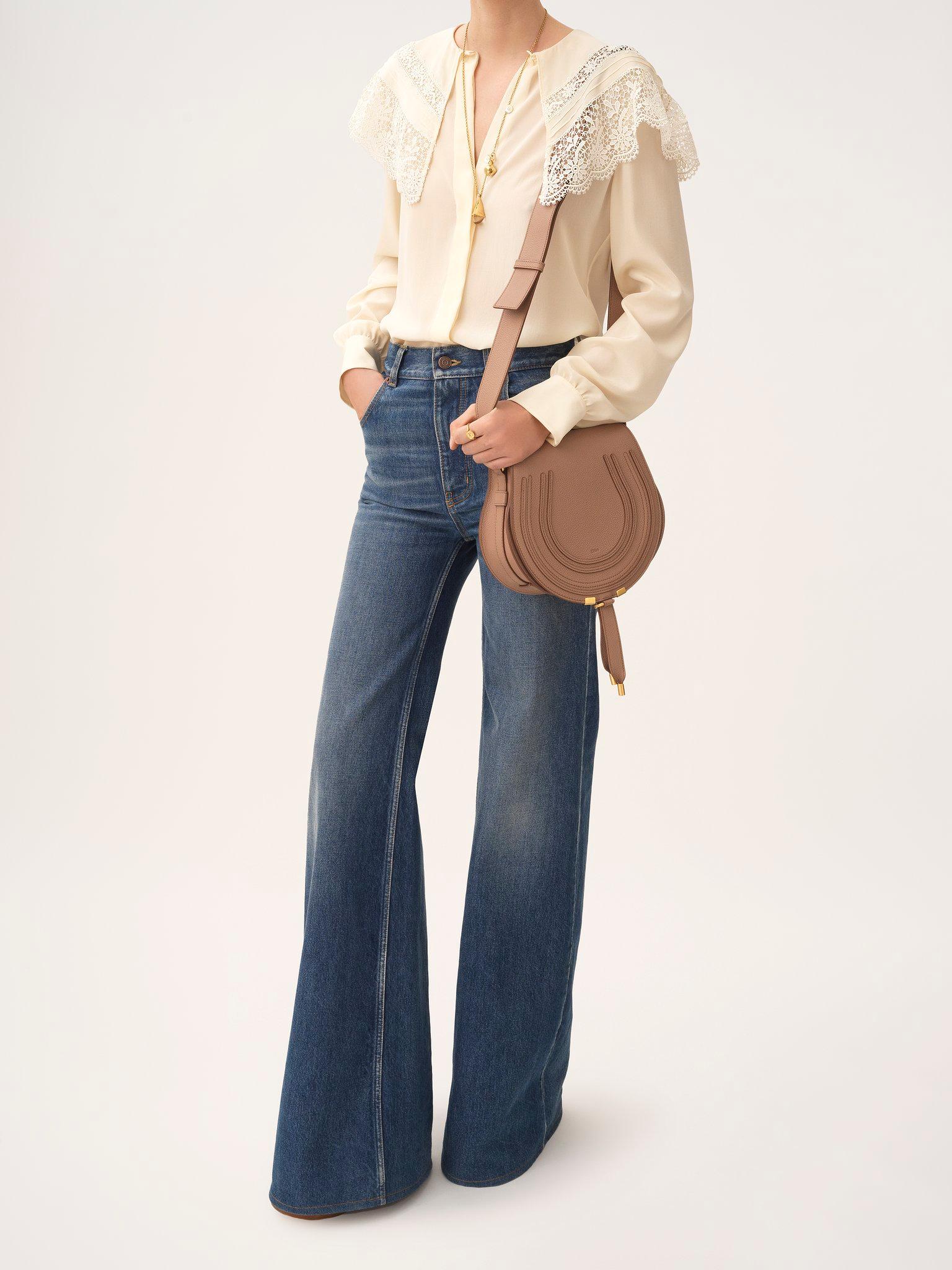 Marcie saddle bag in grained leather Product Image