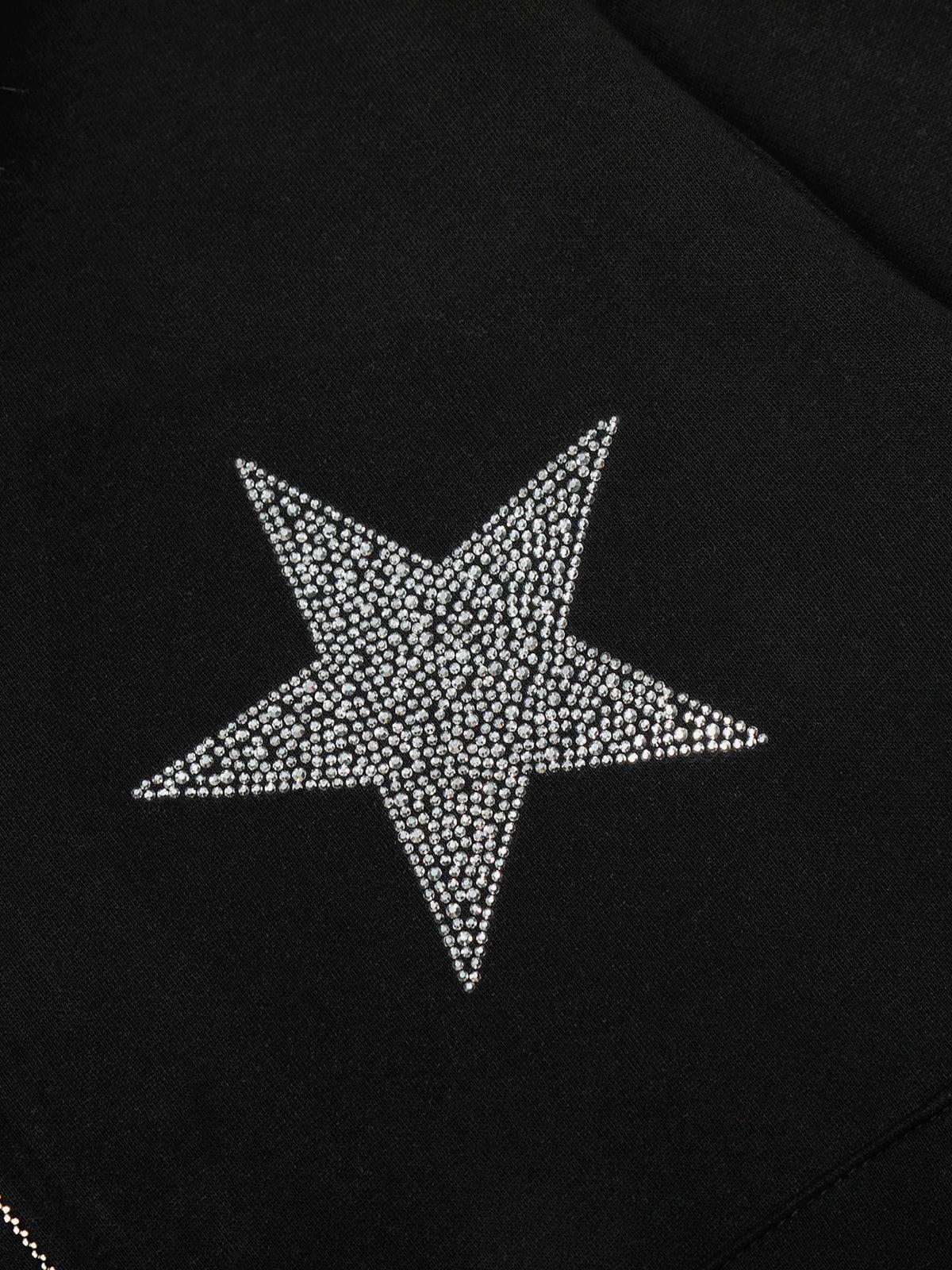 Aelfric Eden Rhinestone Star Zip Up Hoodie Product Image