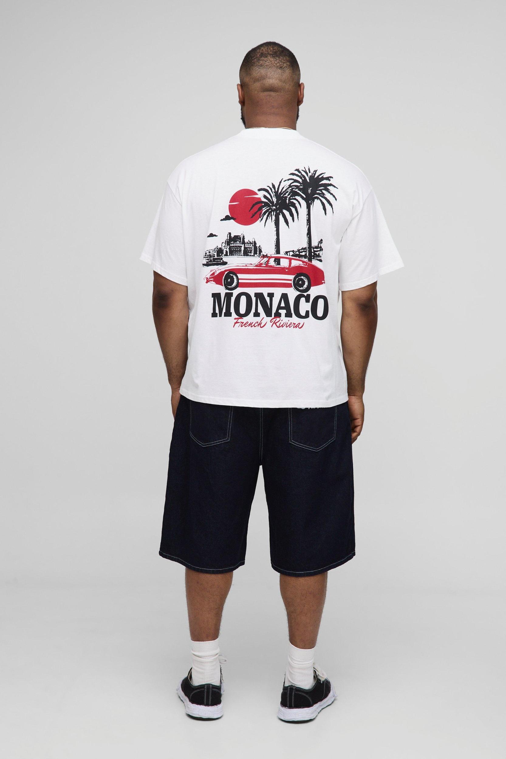 Plus Oversized Monaco Palm Printed T-Shirt | boohooMAN USA Product Image