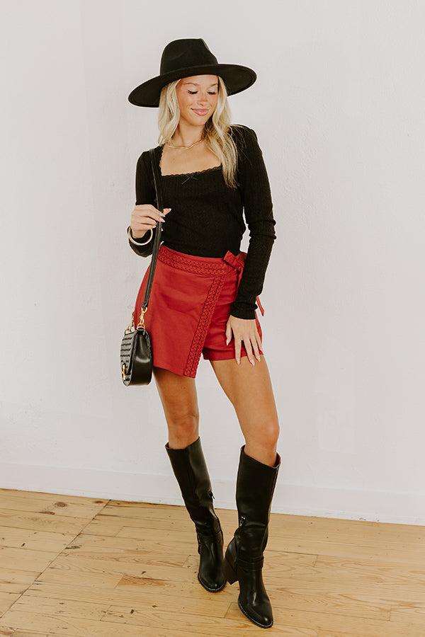 Graceful Smile Pointelle Knit Top in Black Product Image