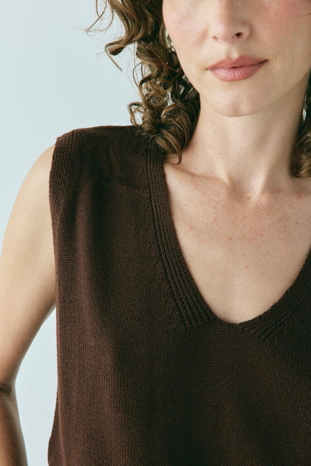 Hadley Knit Vest Chocolate Product Image
