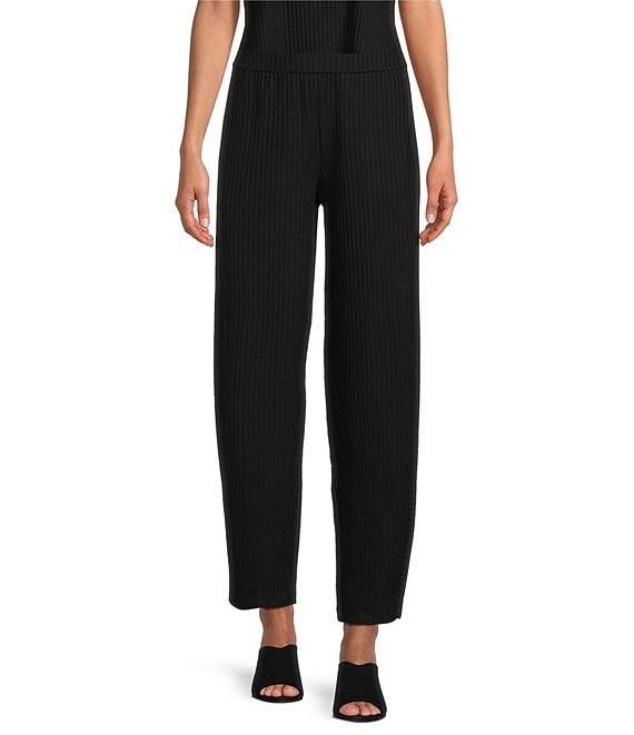 Eileen Fisher Textured Stretch Rib Lantern Ankle Pants Product Image