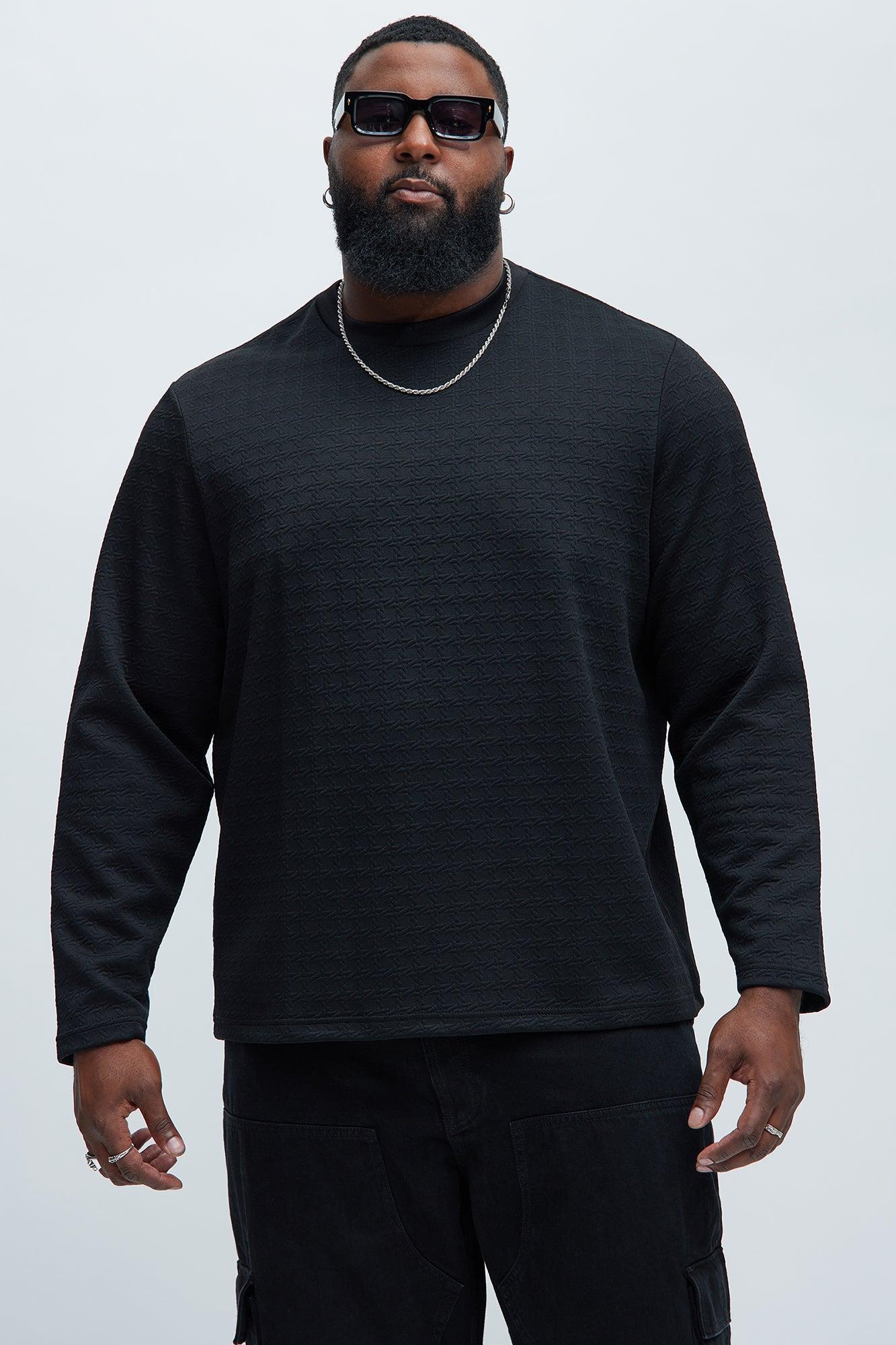 8AM Textured Long Sleeve Tee - Black Product Image