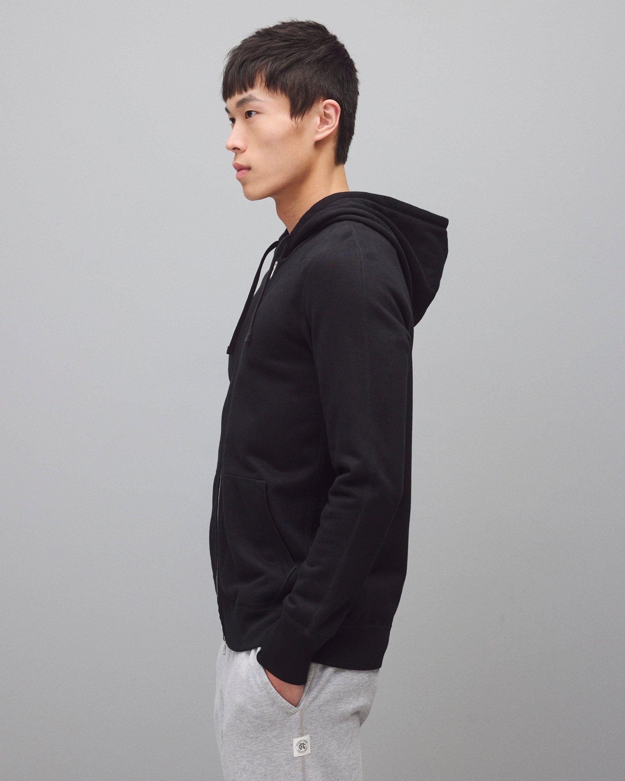 Midweight Terry Slim Zip Hoodie Male Product Image