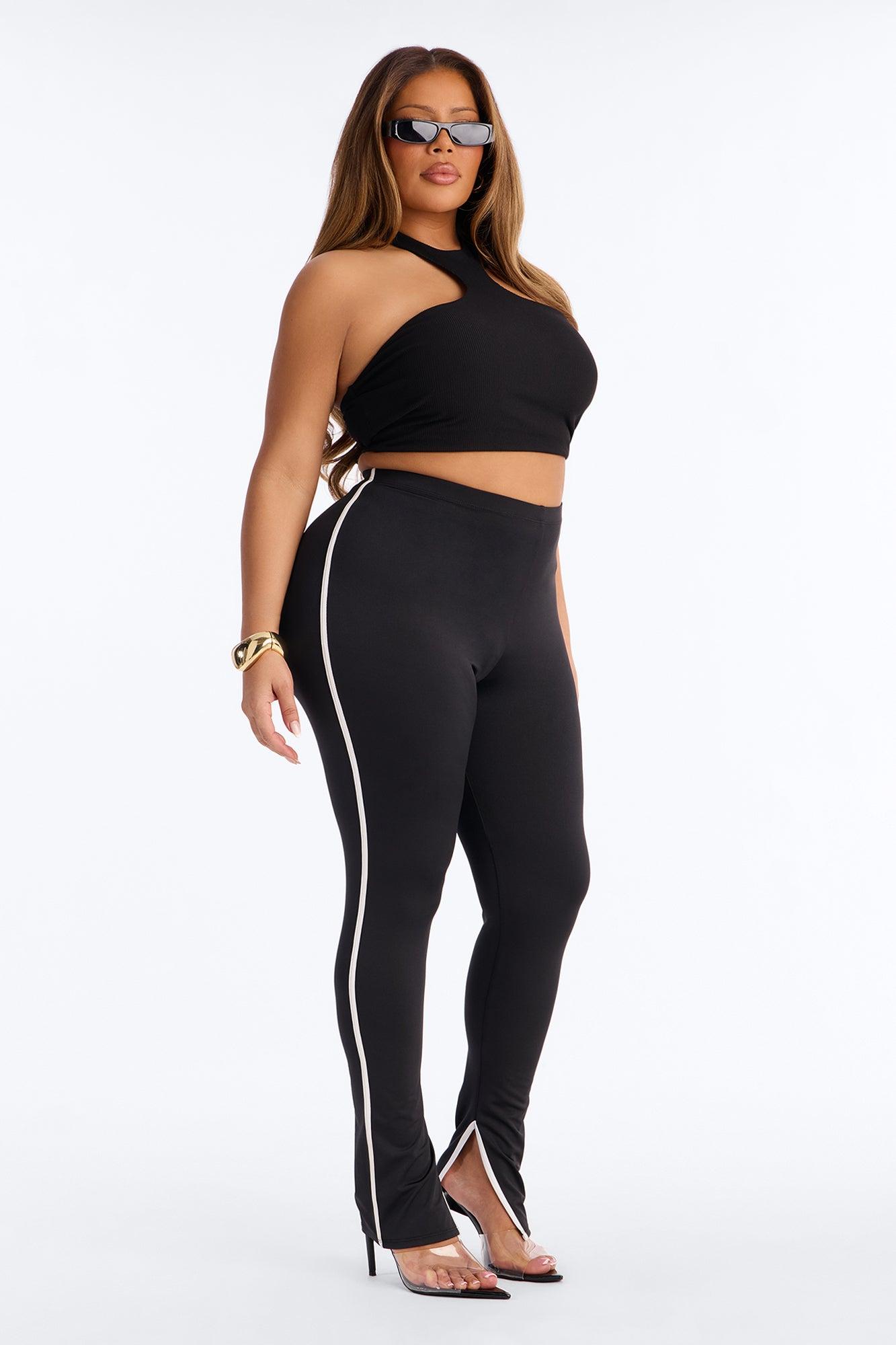 Arabella Athletic Stripe High Rise Legging - Black/combo Female Product Image