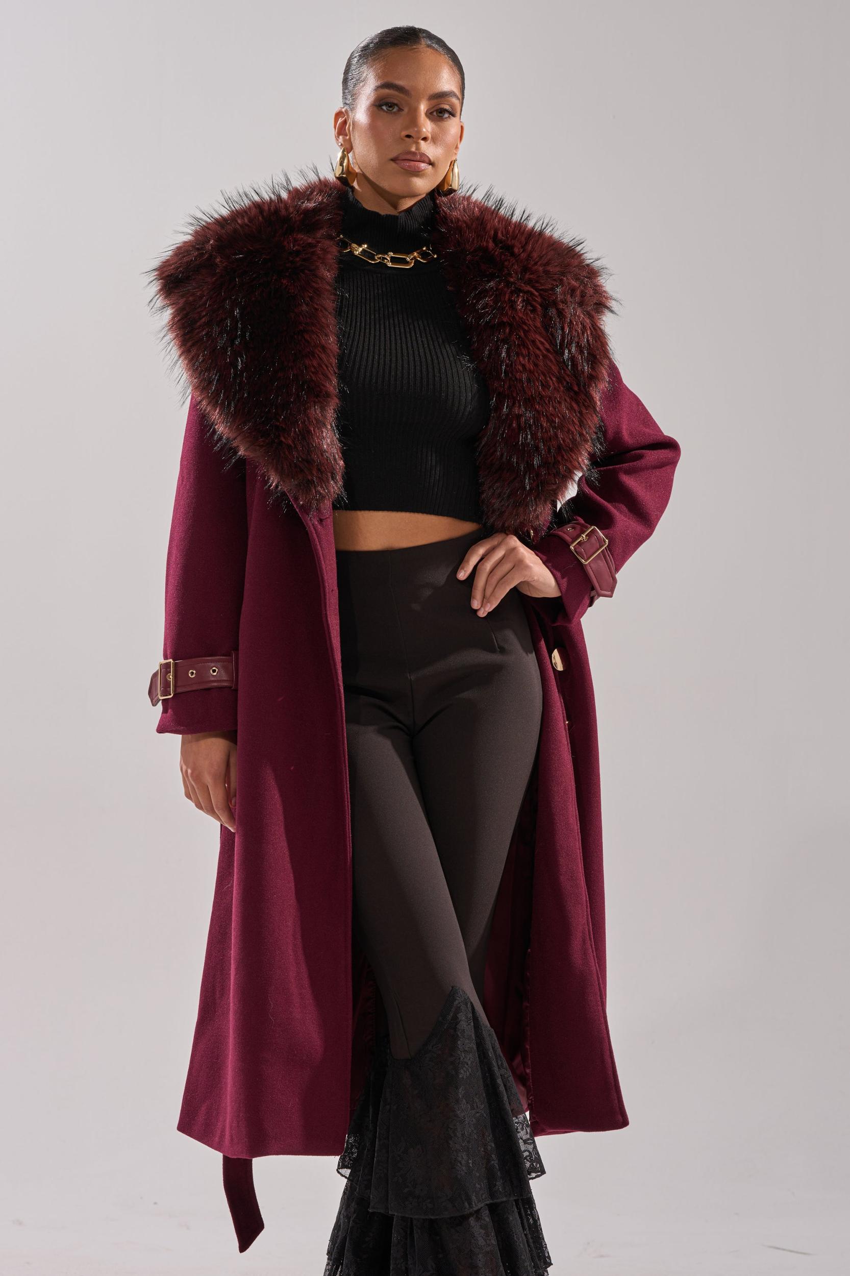 CATALINA FUR COLLAR TRENCH Product Image