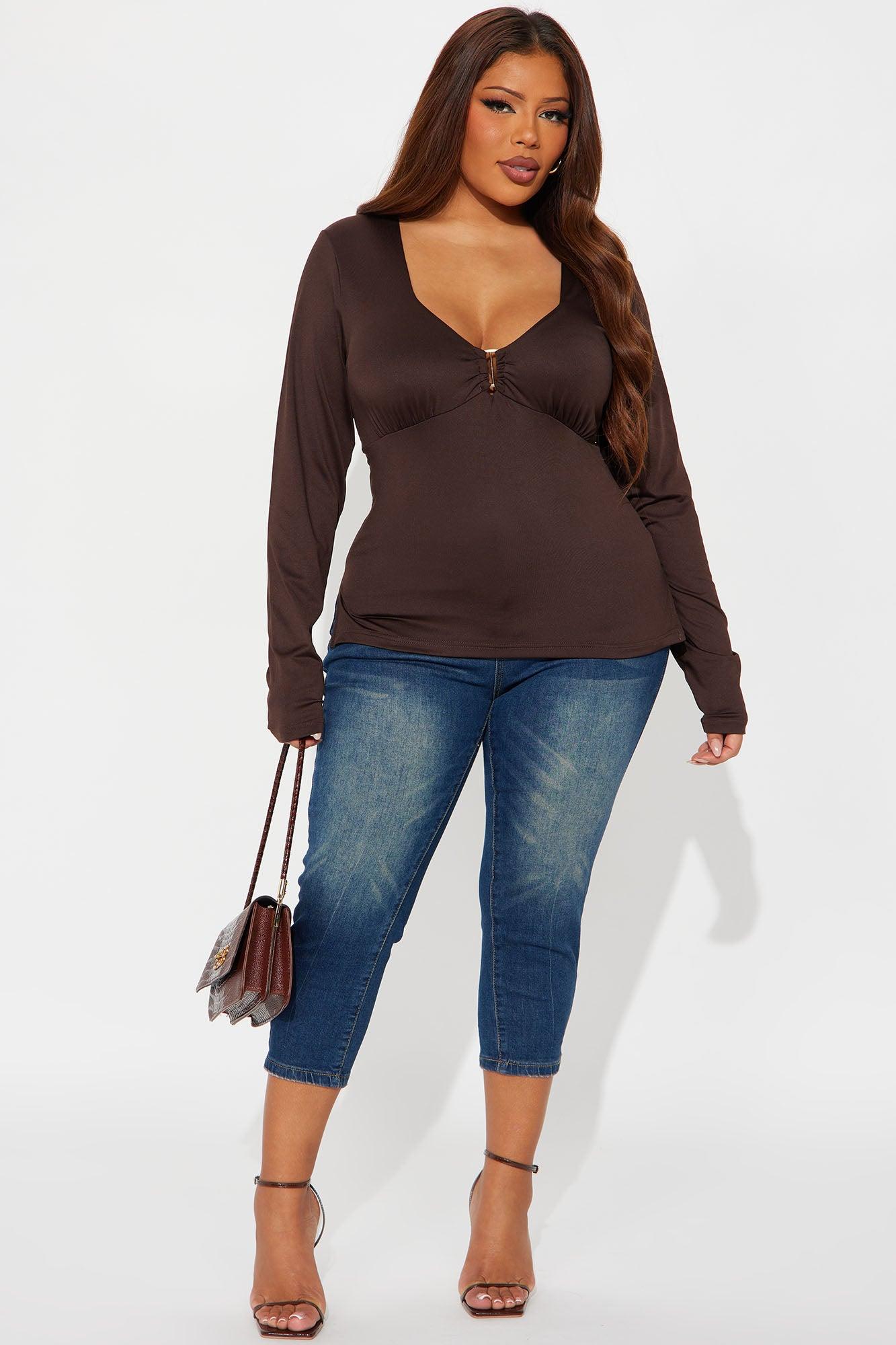 Miley Long Sleeve Top - Chocolate Female Product Image