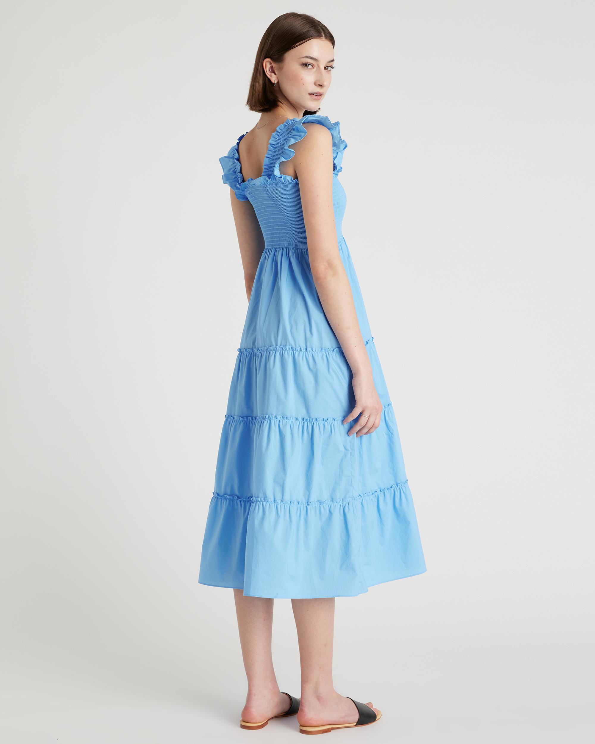 Quince | Women's Poplin Smocked Midi Dress Size XL, Organic Cotton Product Image