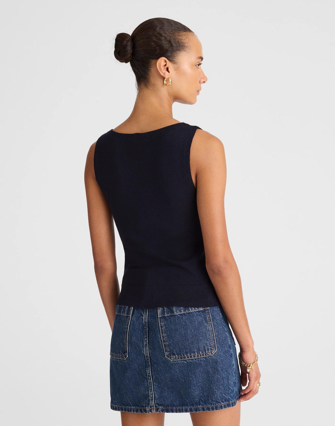 Boatneck Sleeveless Sweater Product Image