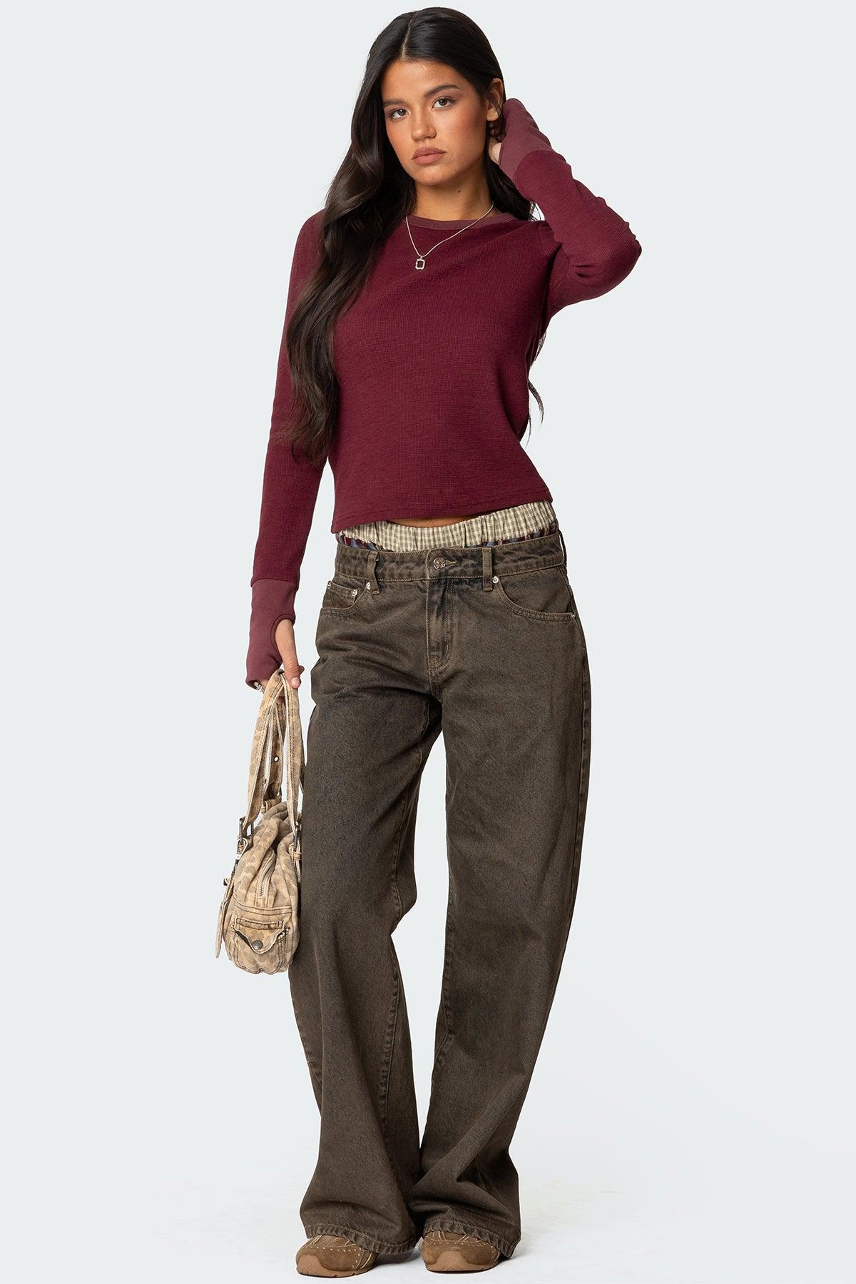 Waffle Long Sleeve T Shirt Product Image