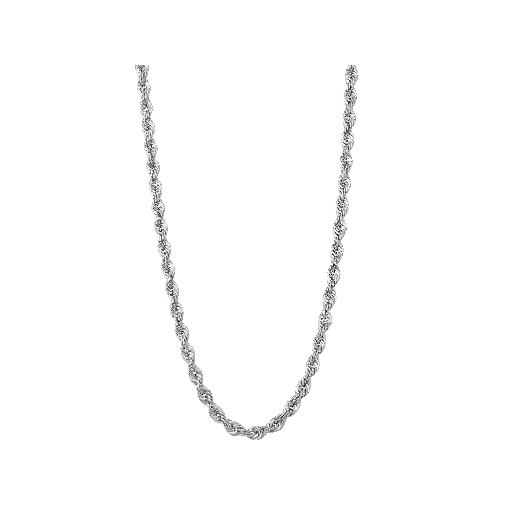 Jordan Blue Mens 14k Gold Rope Chain Necklace White Product Image