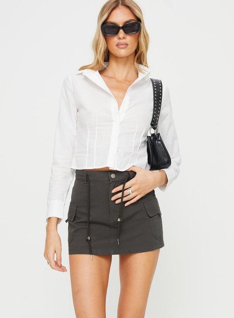Torres Cargo Mini Skirt Charcoal Product Image