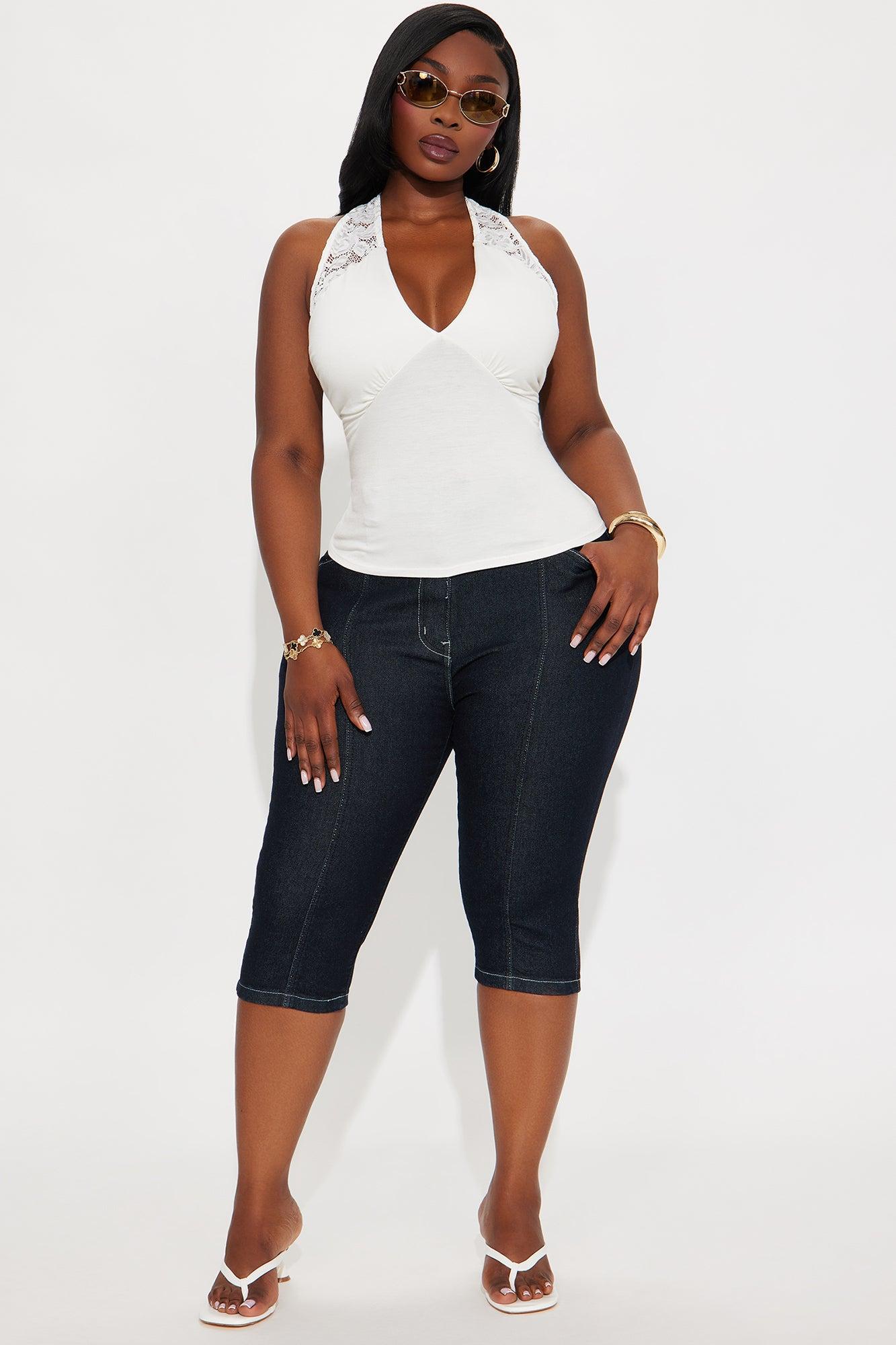 Lace Be Honest Halter Top - Ivory Product Image