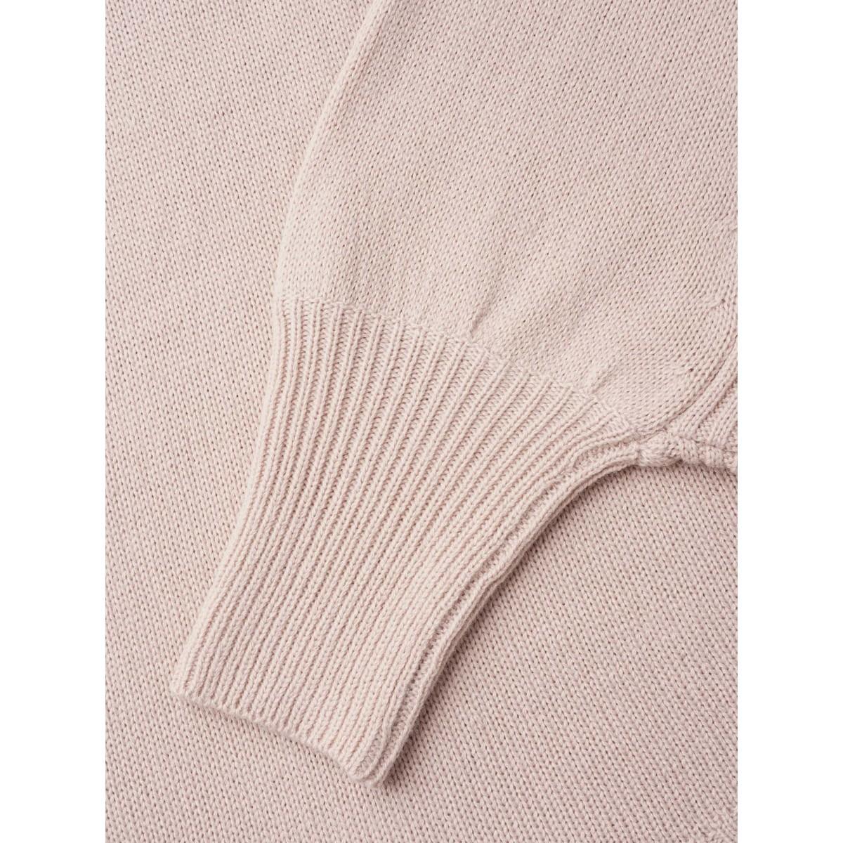 Plus Size Bat Sleeve Curved Hem Pullover MistyRose Women Casual Loose Long Sleeve Round Neck Everyday Pullovers BloomChic 12/L Product Image