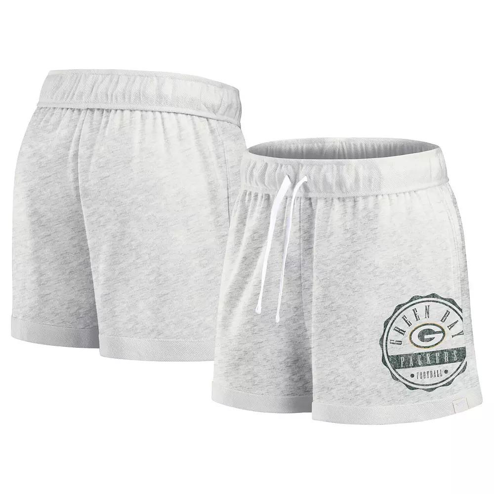 Women's Fanatics Branded Oatmeal Green Bay Packers Vintage Badge Shorts,  Product Image