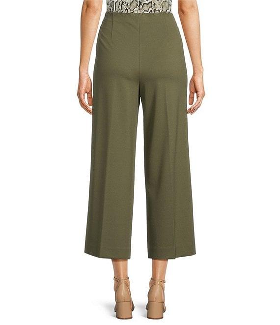 Anne Klein High Rise Pull-On Wide Leg Crop Pants Product Image