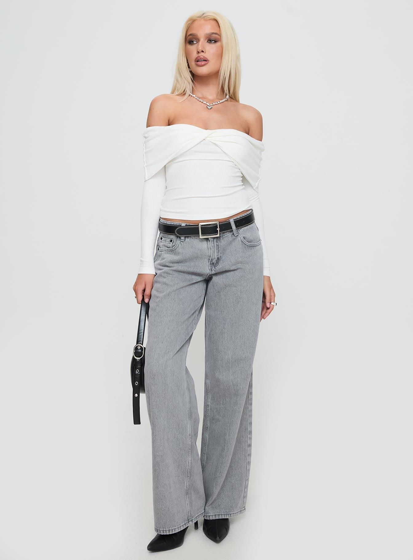 Myrina Long Sleeve Top White Product Image