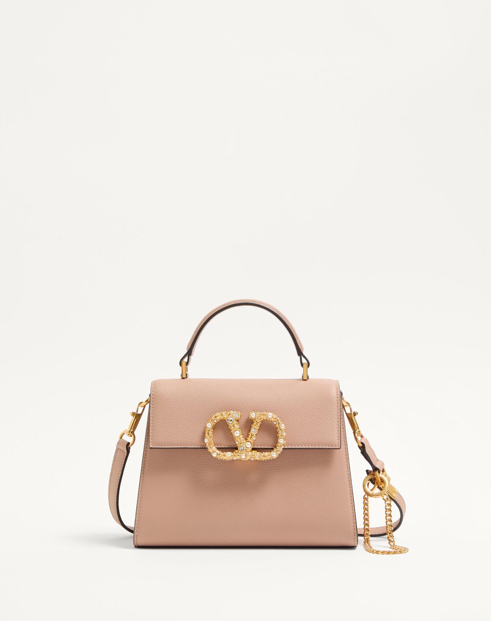 Valentino Garavani Vsling Small Handbag In Grainy Calfskin With Jewel Logo Product Image