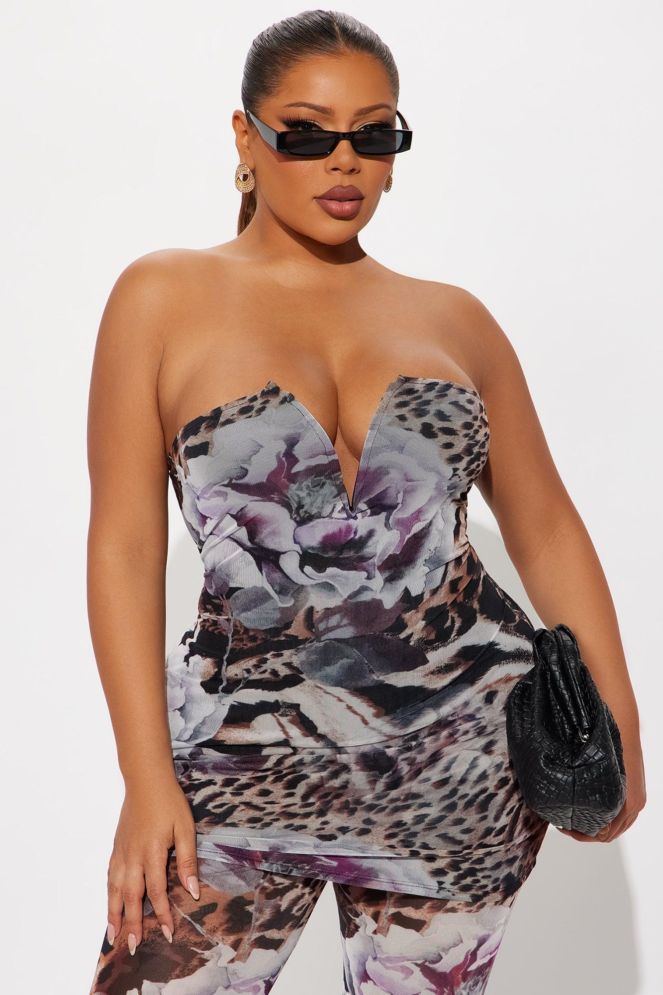 In My Spot Mesh Pant Set - Brown/combo Female Product Image