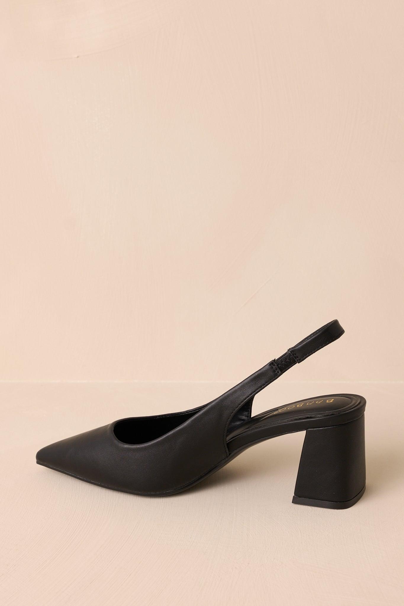 Lost Your Chance Black Pointed-Toe Slingback Heels Product Image