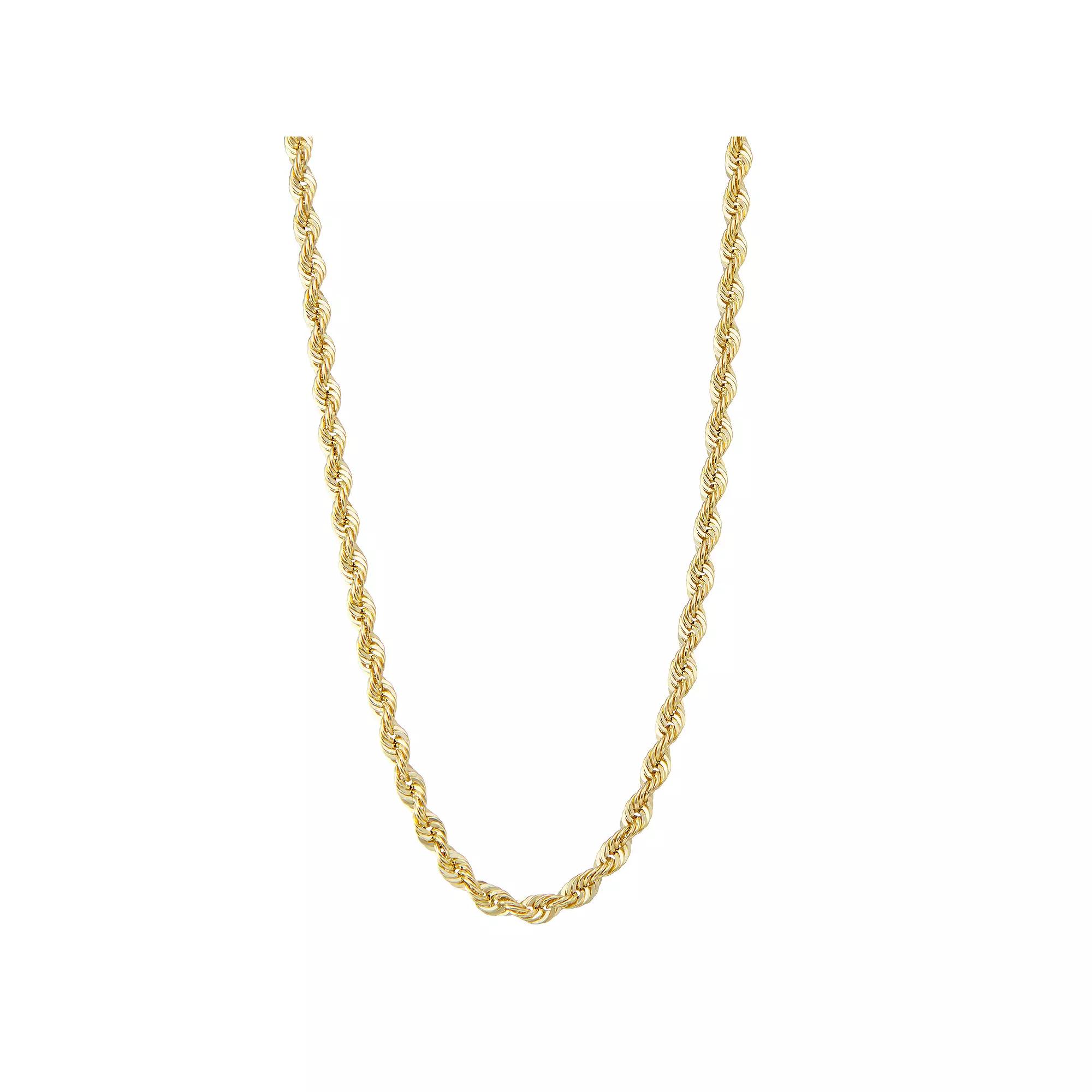 Jordan Blue Mens 14k Gold Rope Chain Necklace Yellow Product Image
