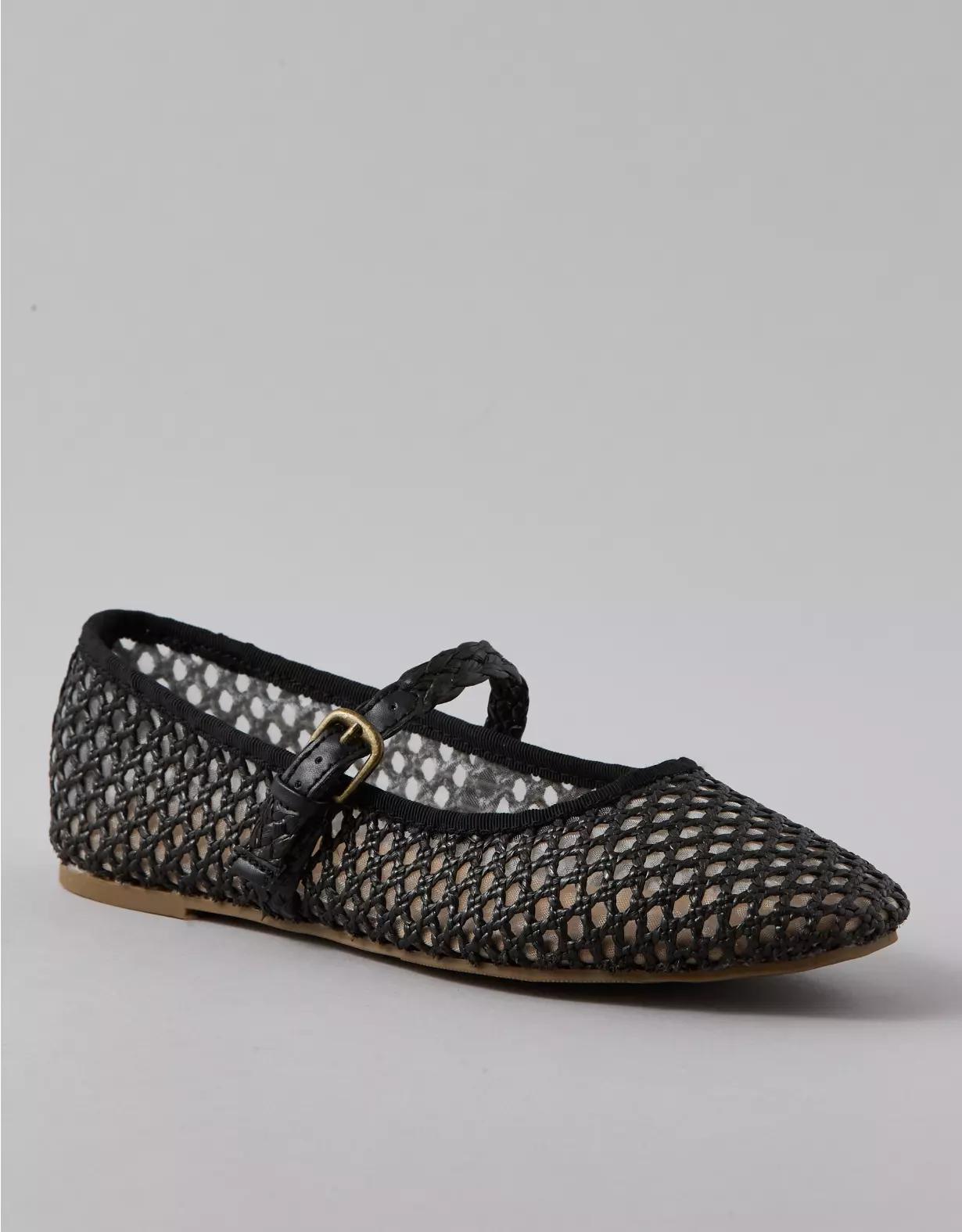 AE Raffia Mesh Mary Jane Flats Product Image