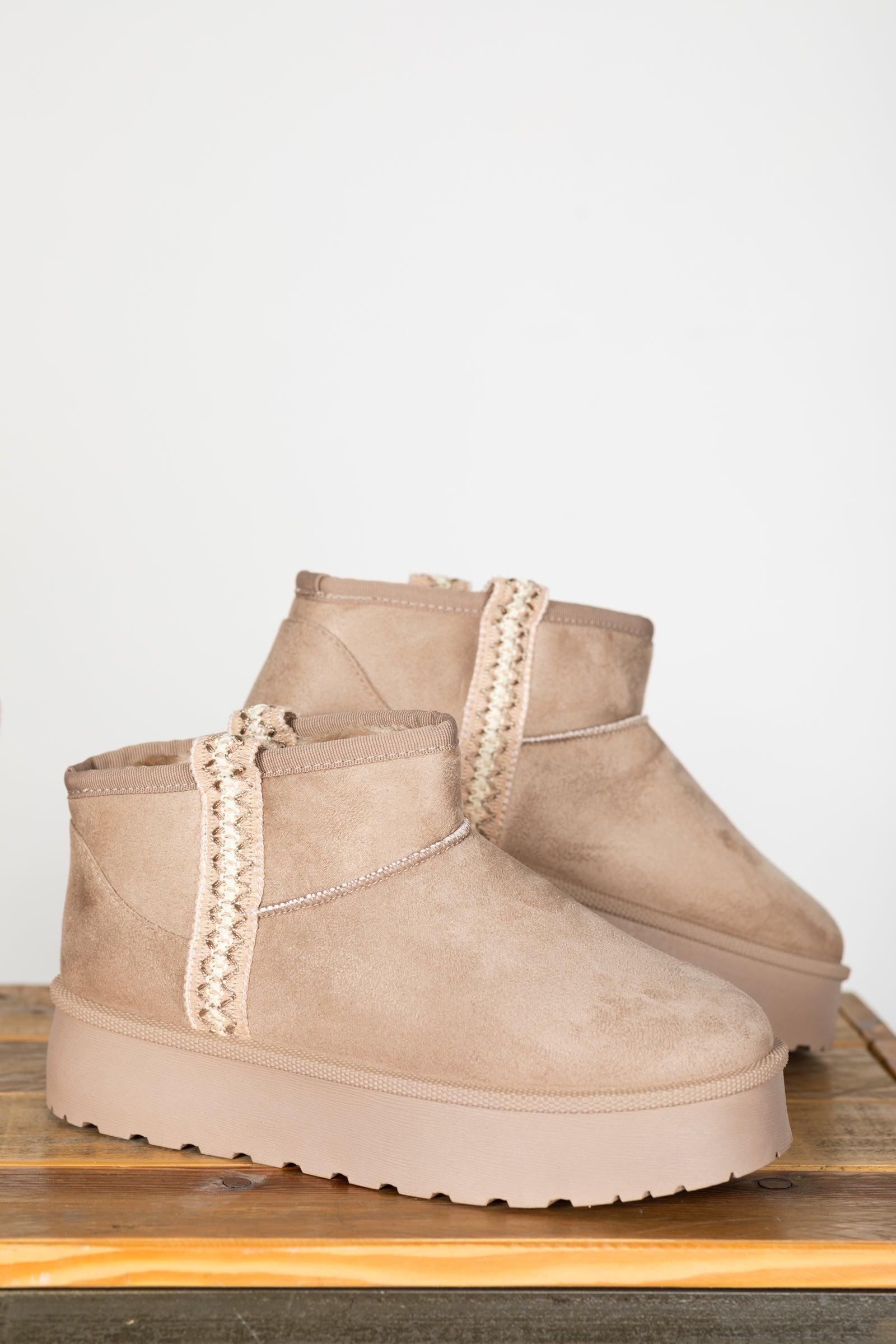 Fur Platform Bootie With Detail Trim Product Image