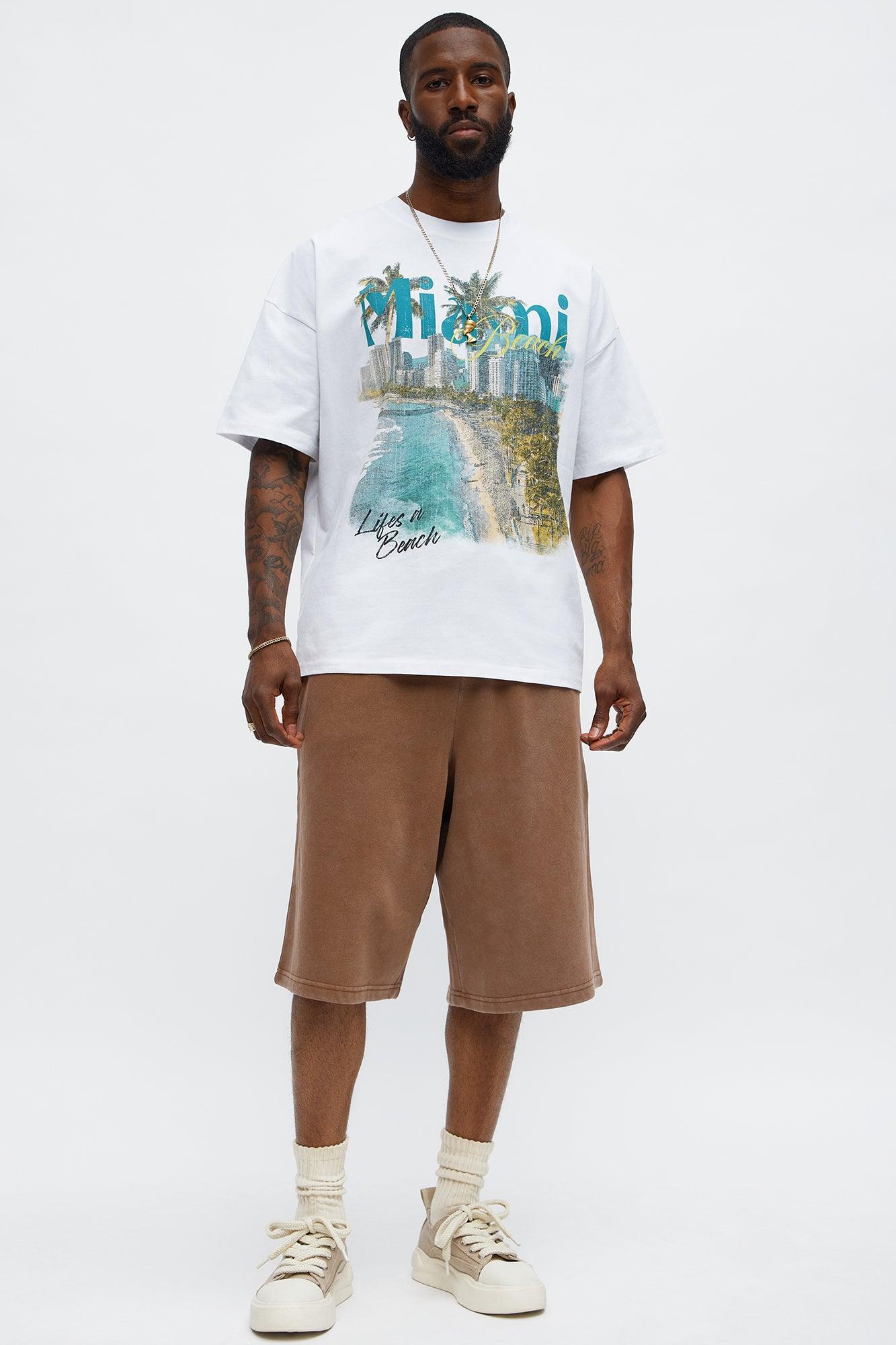 Miami Beach Oversized Short Sleeve Tee - White Male Product Image