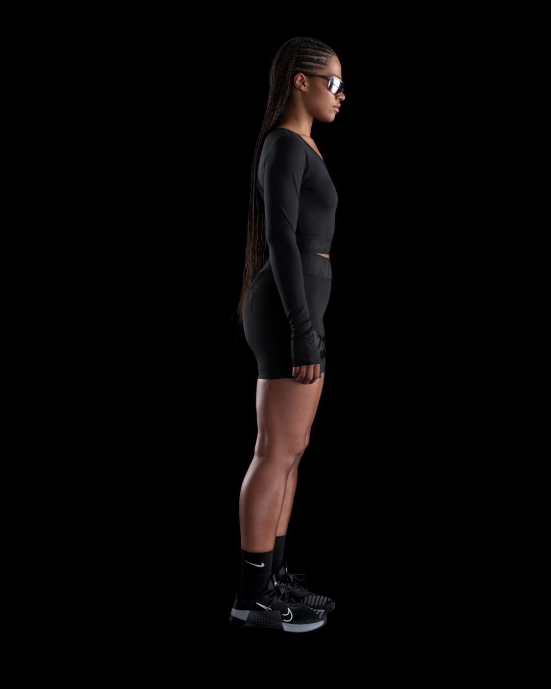 Womens Nike Pro Dri-FIT Cropped Long-Sleeve Top | HV9992-010 Product Image