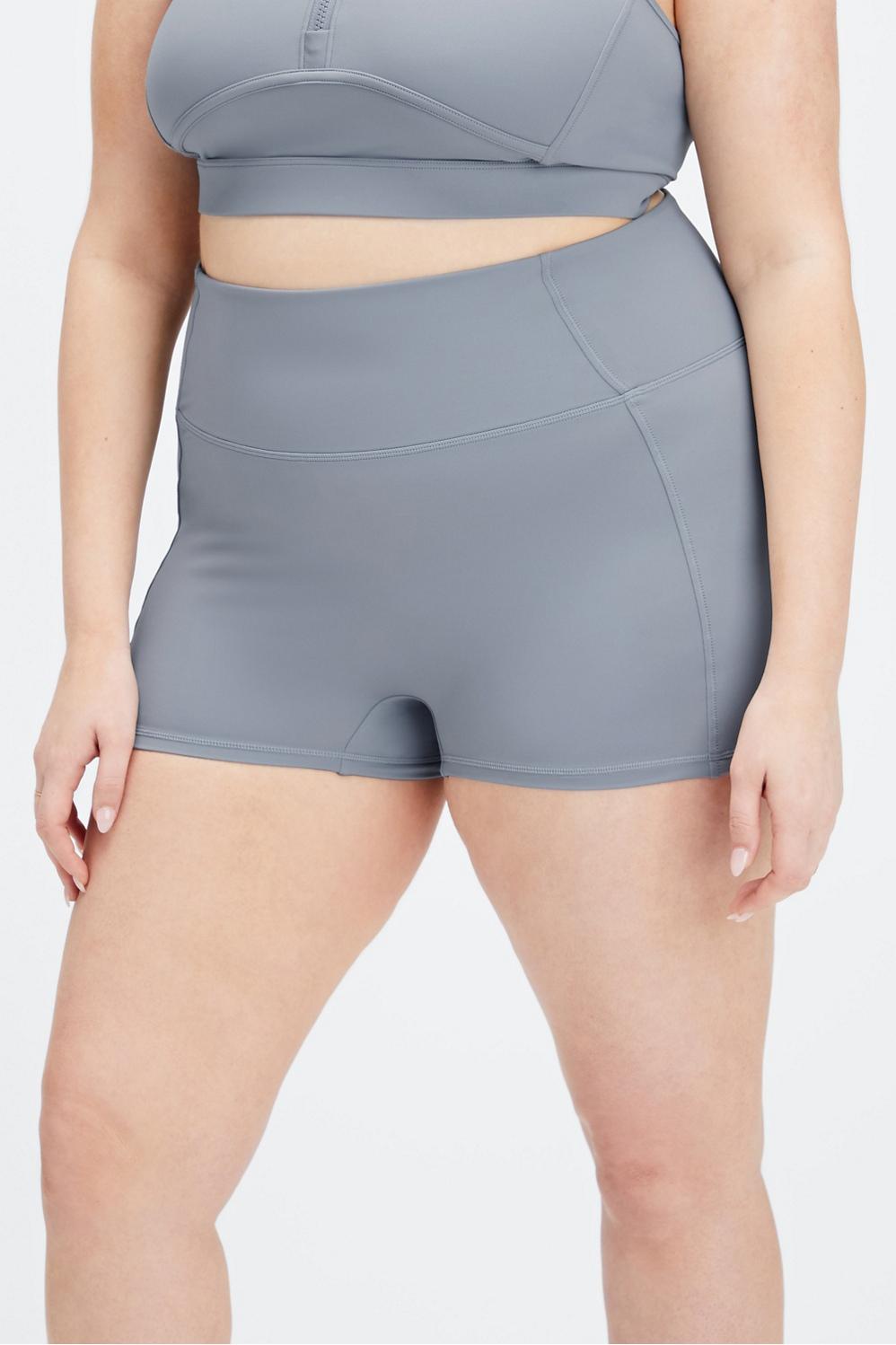 Fabletics High-Waisted Swim Short Womens blue plus Size 1X Product Image