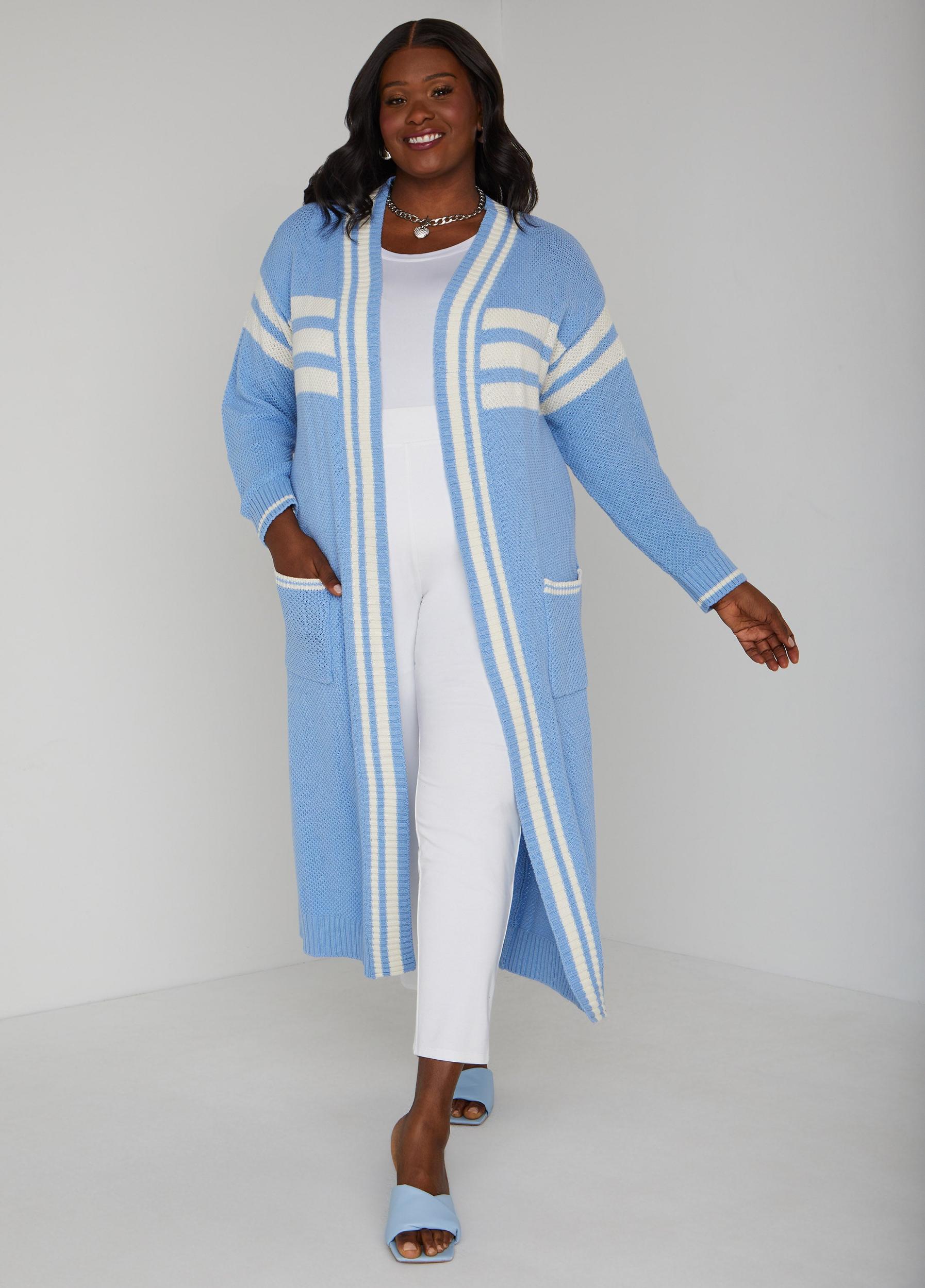 Open Front Striped Cardigan Product Image