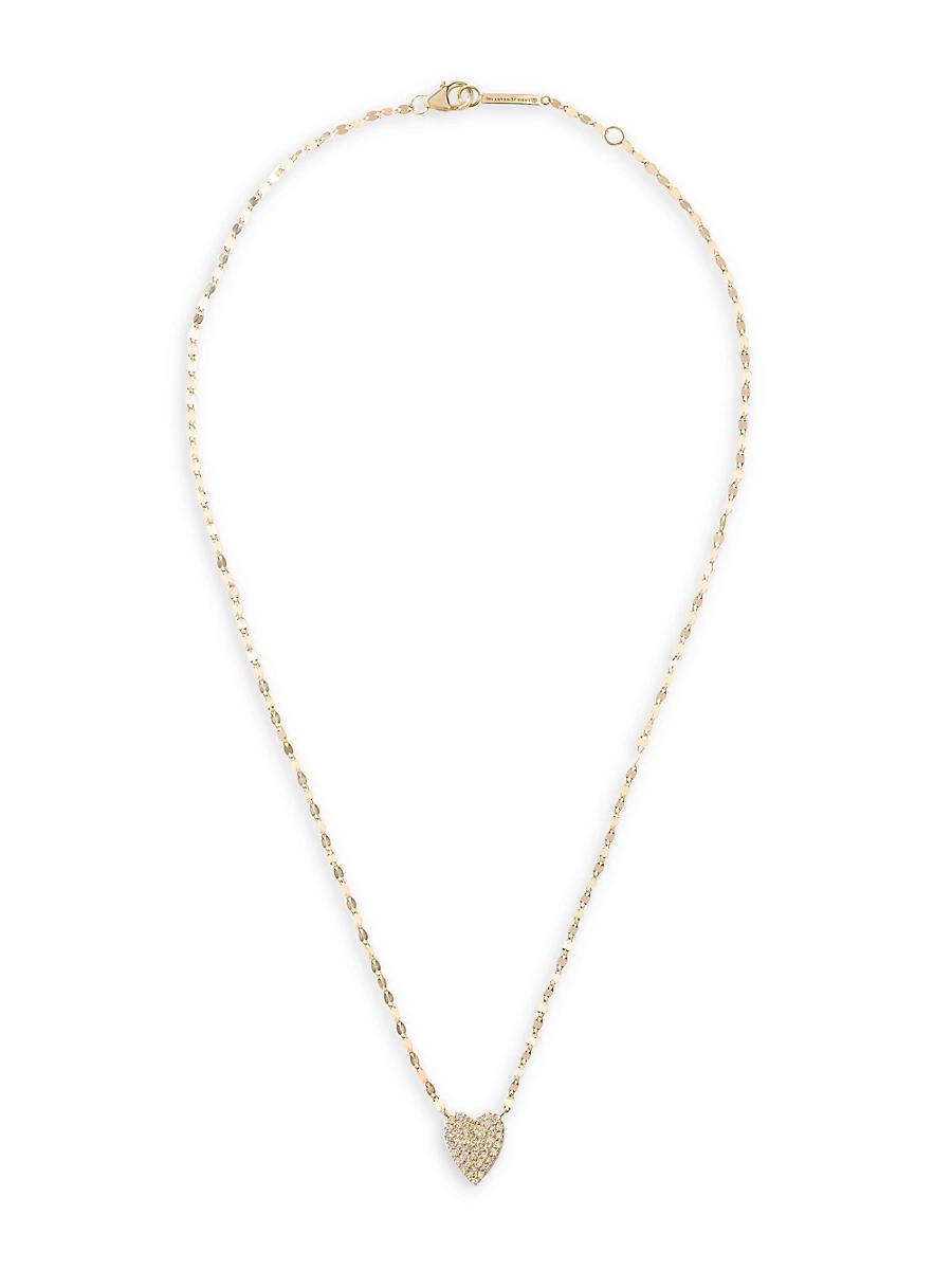 Womens Flawless 14K Yellow Gold & 0.33 TCW Diamond Heart Pendant Necklace Product Image