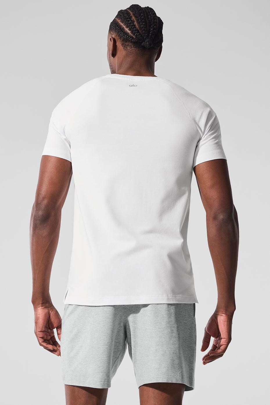 Alo Vapor Crewneck Short Sleeve - White Product Image